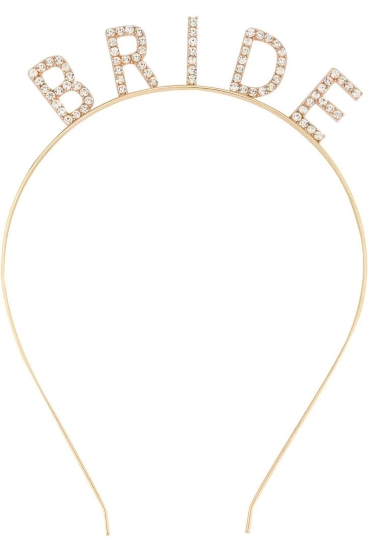 Finetoo Altın Gold Bekarlığa Veda Kristal Taşlı Bride Tacı 16x10 cm Şık Aksesuar