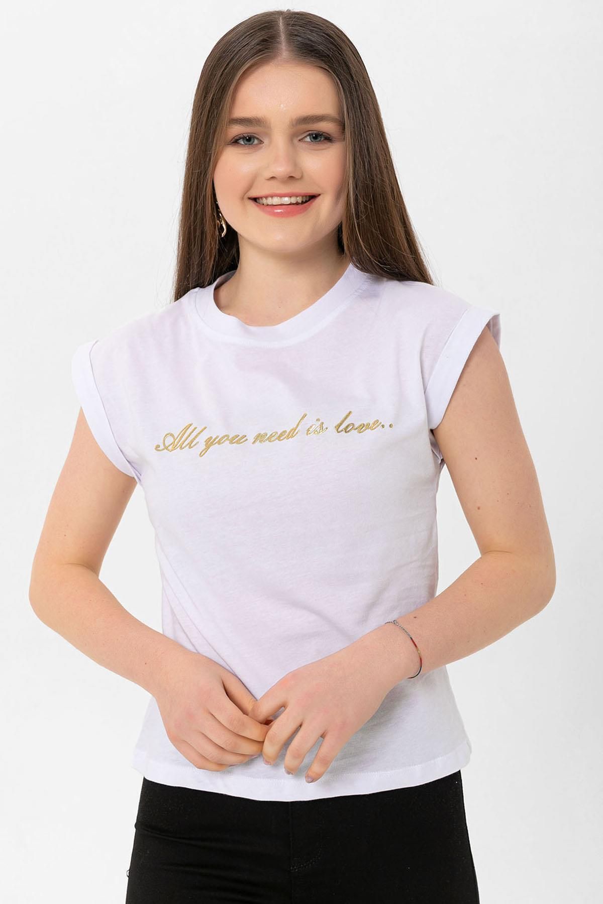 ŞİMAL-Tricou de damă cu text imprimat pe față 250032   - 4