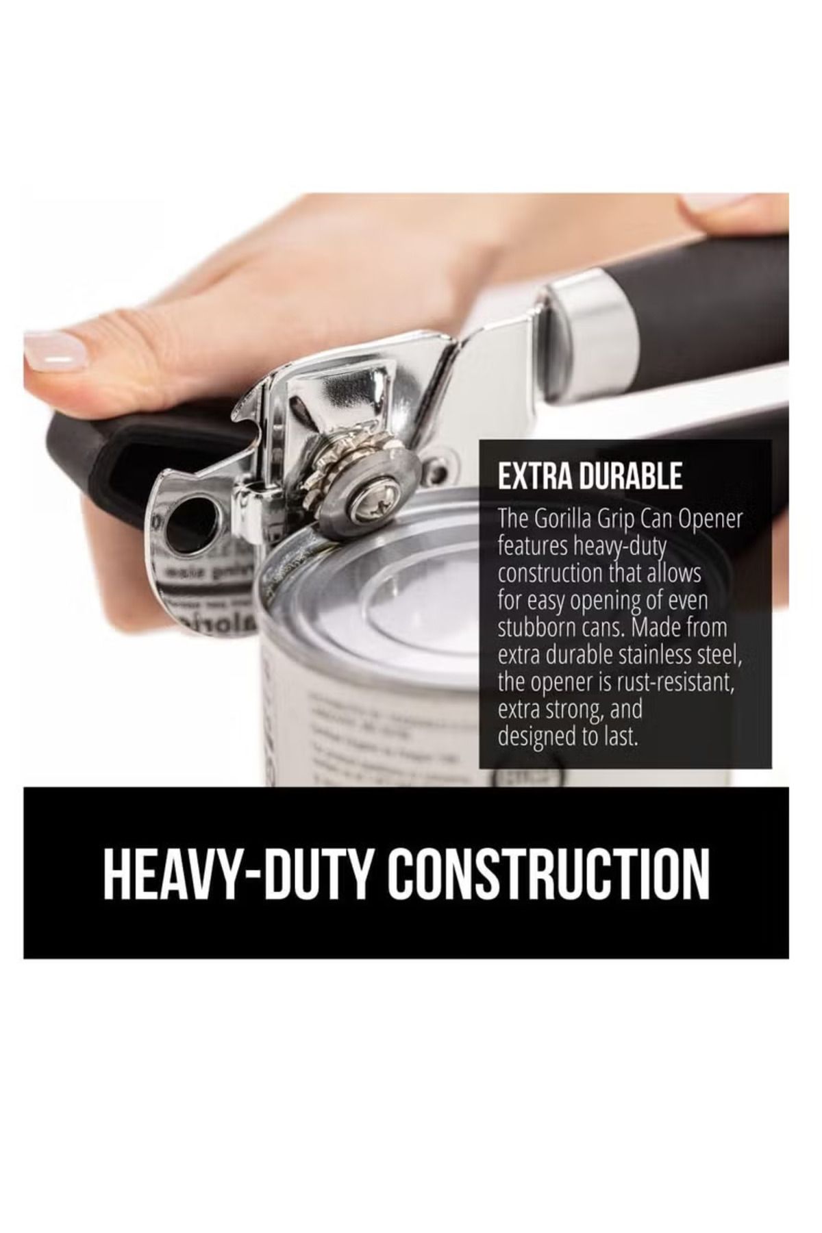 COOYA-Manual Hand Held Can Opener With Soft Touch Handle, Black 4