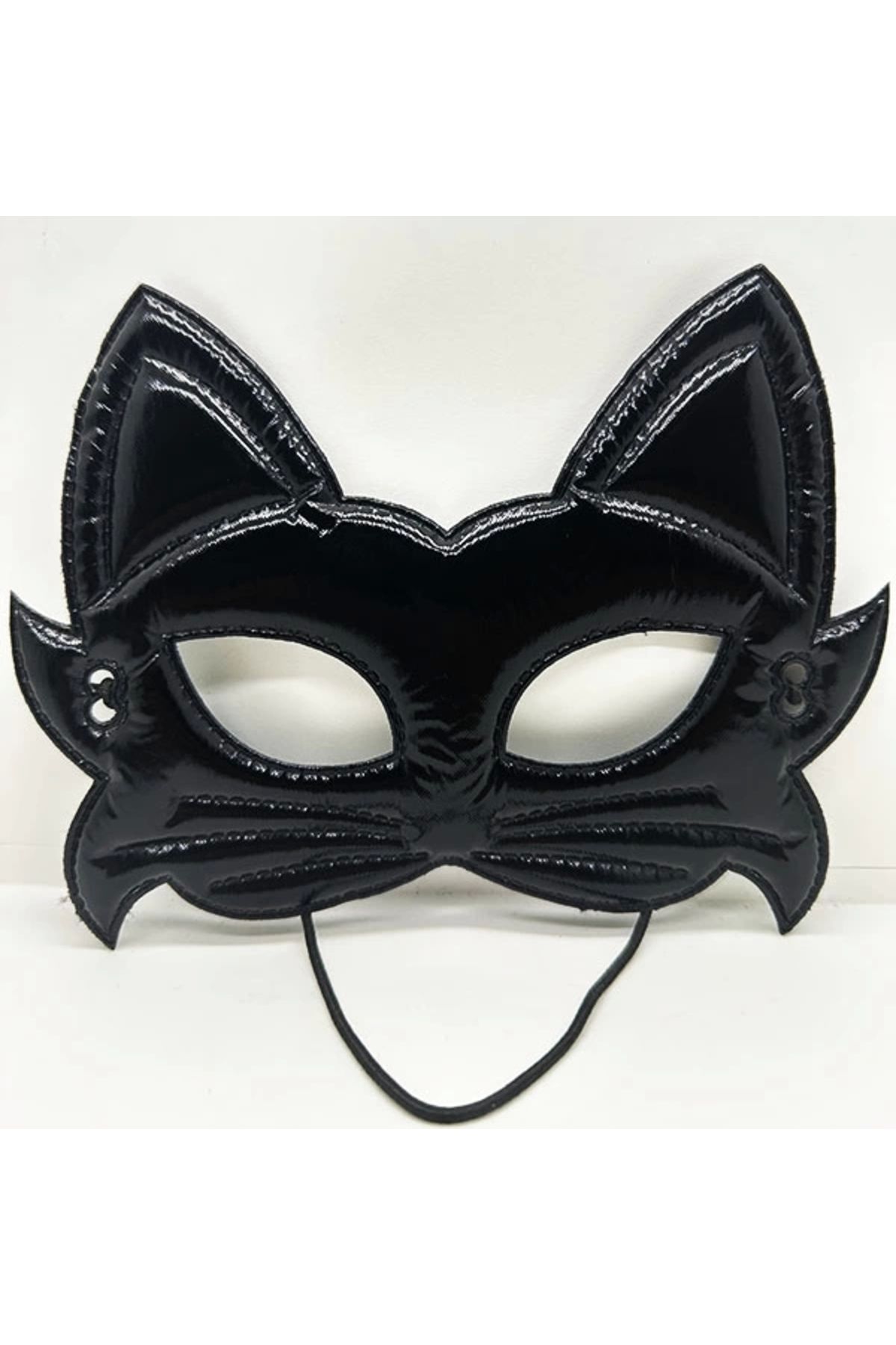 Finetoo Siyah Kumaş Eva Kedi Maskesi 19x15 cm Parti ve Etkinlikler İçin