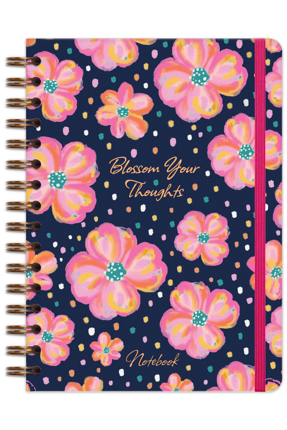 Matt Notebook-A5 15x21 سم دوامة مرنة عادي بدون خطوط مفكرة غير مؤرخة الزهور 5