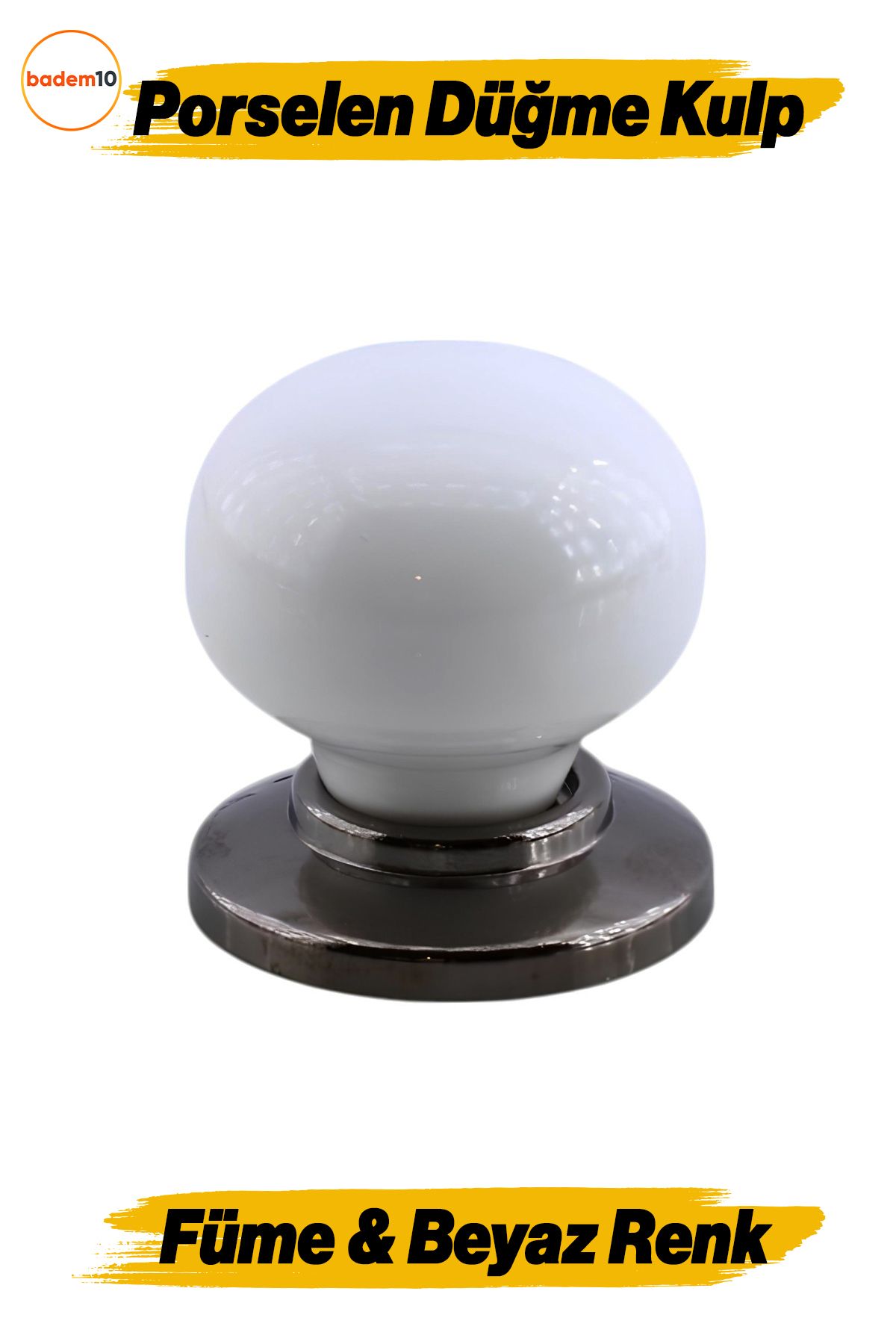 Badem10-Tere Porțelan Smoked White Button Mobilier Bucătărie Sertar Dulap Mâner dulap Mâner 1