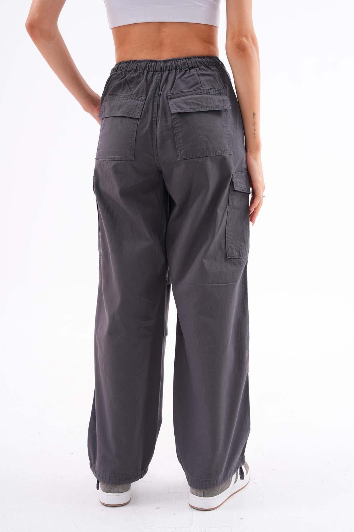 ŞİMAL-Pantaloni de parașuta cu buzunar cargo pentru femei 245036   - 5