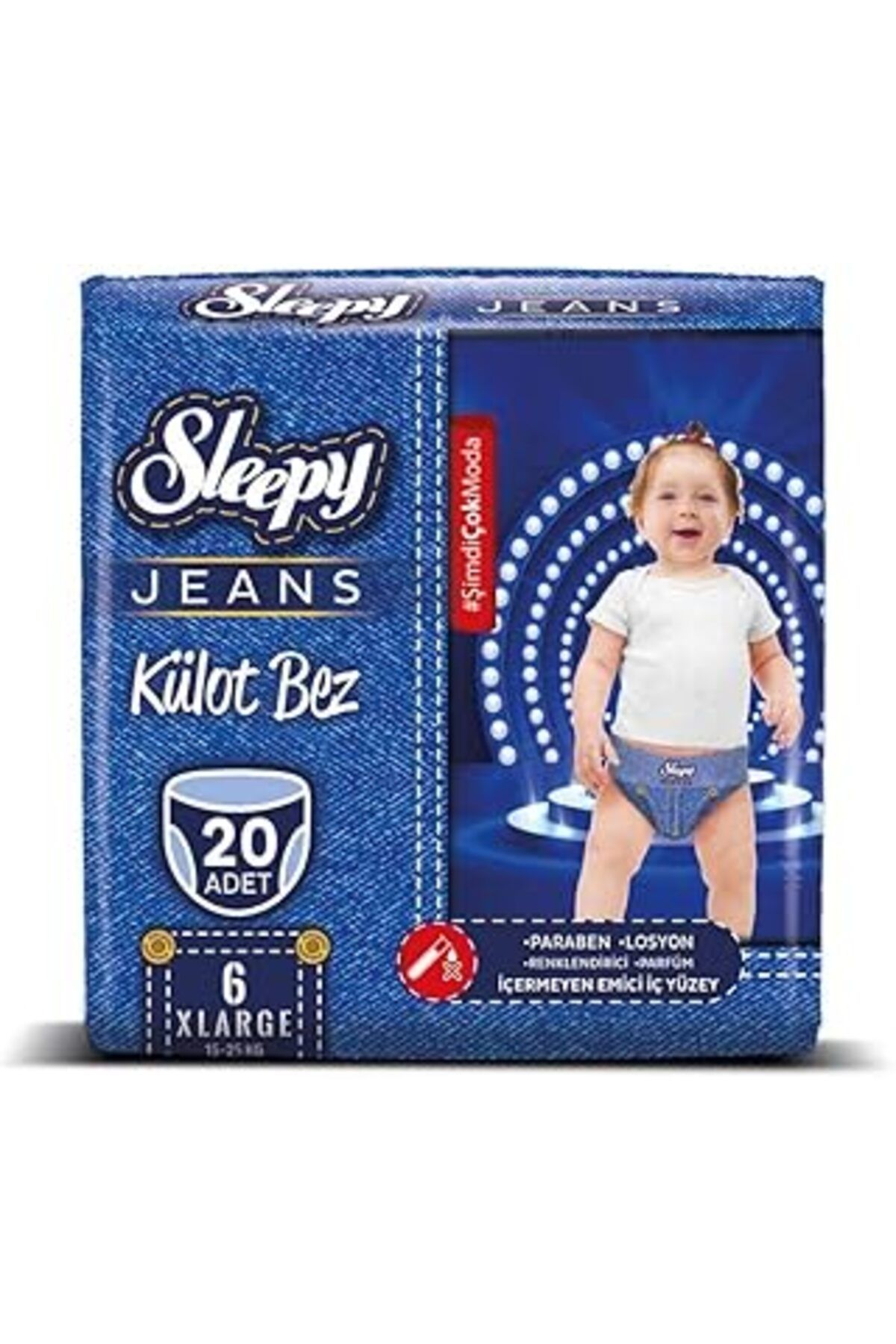 NZM TİCARET Jeans Külot Bezi 6 Beden Xlarge 15-25 Kg (1 X 20 Adet)