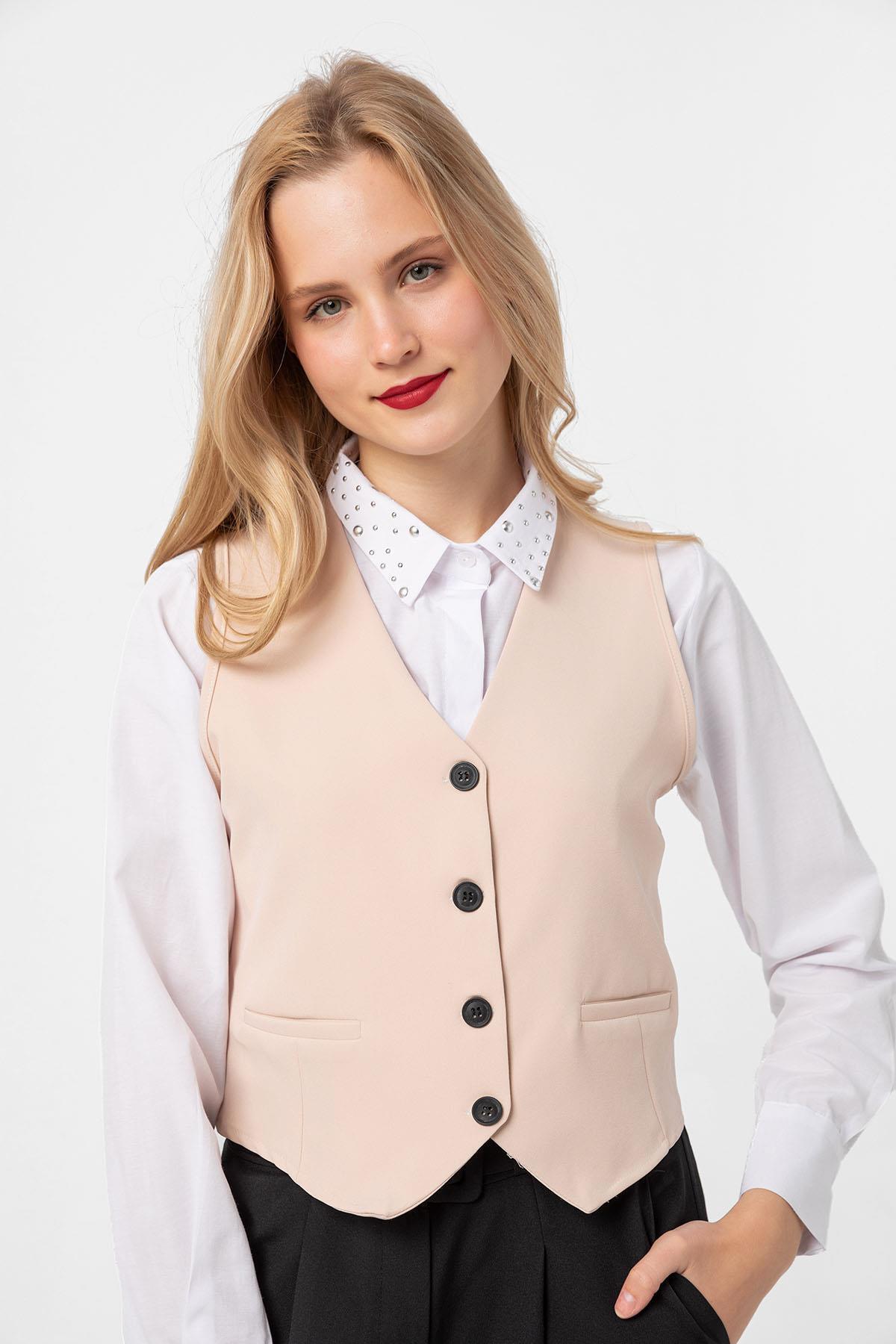 ŞİMAL-Women's Fabric Vest 250240   - 4