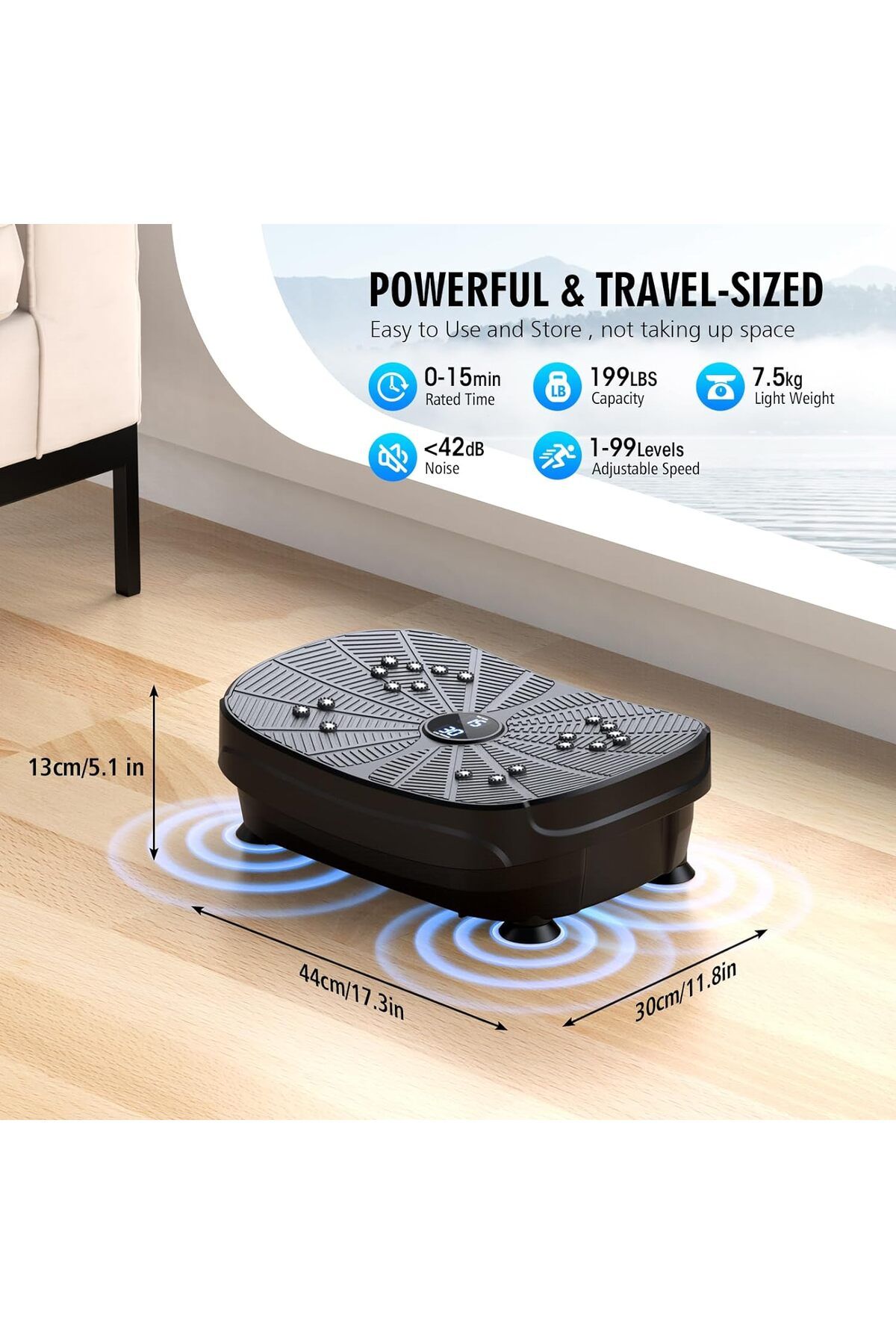 ETG-Vibration Plate Exercise Machine, Portable Full Body Vibration Platform for Lymphatic Drainage 7