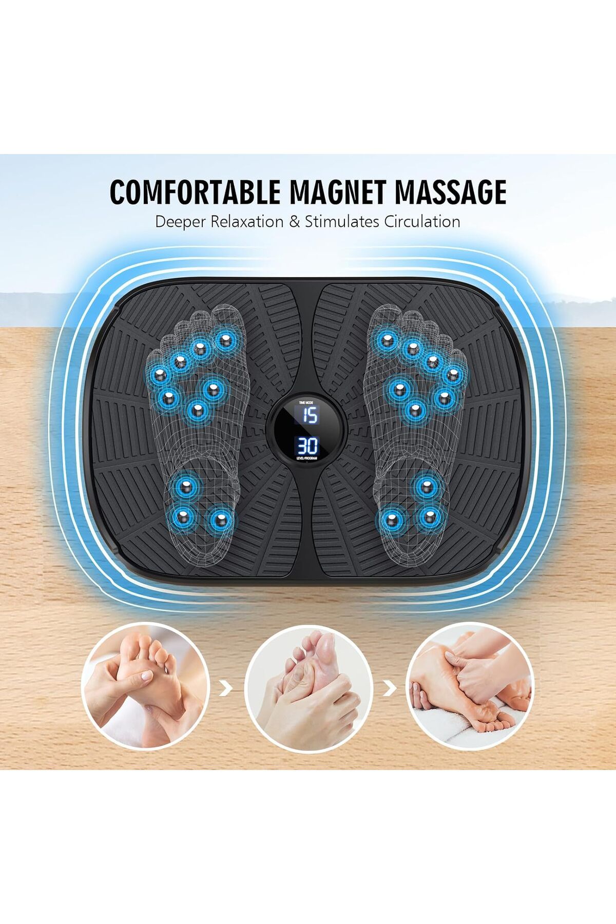 ETG-Vibration Plate Exercise Machine, Portable Full Body Vibration Platform for Lymphatic Drainage 3