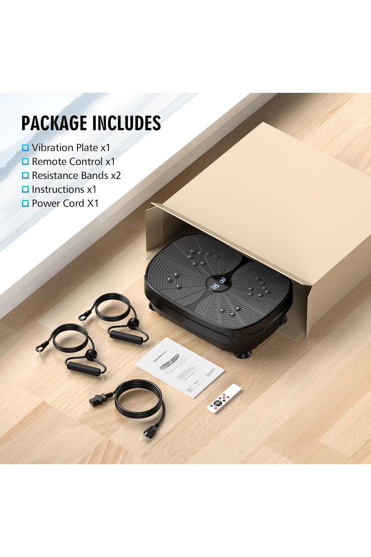 ETG-Vibration Plate Exercise Machine, Portable Full Body Vibration Platform for Lymphatic Drainage 8