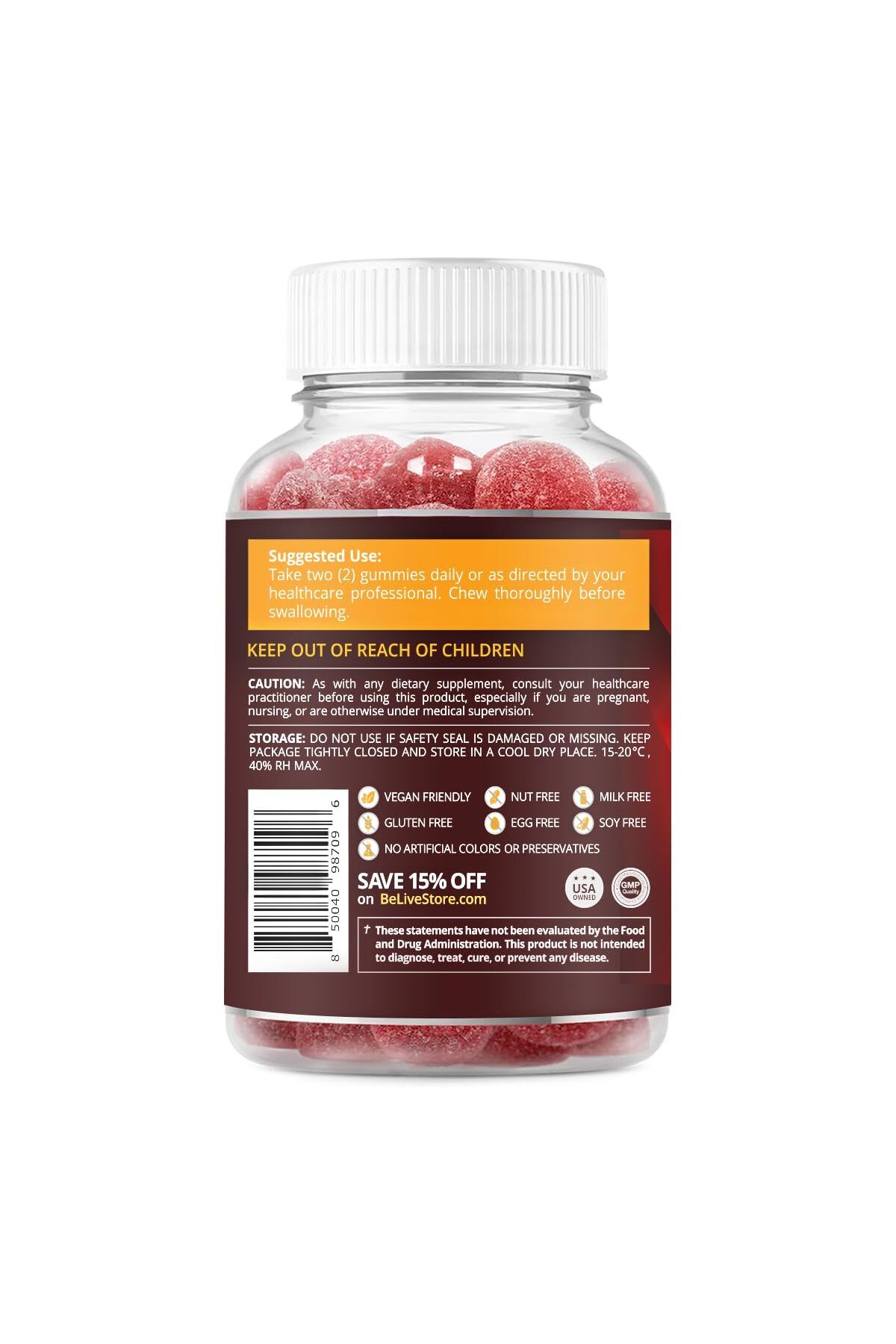 Belive-Apple Cider Vinegar Gummies - Sugar-Free, Vegan, Keto, Non-GMO, Gluten-Free | 60 Ct 3