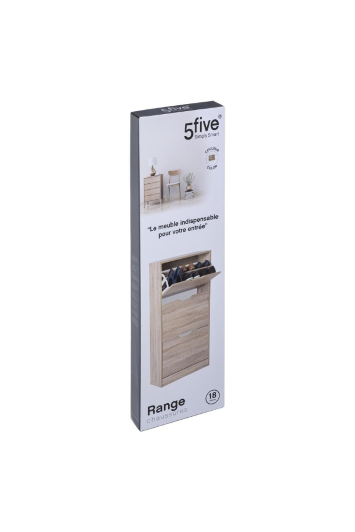 Five Simply Smart-3-Drawer Modern Design Rectangular Shoe Rack Brown 4
