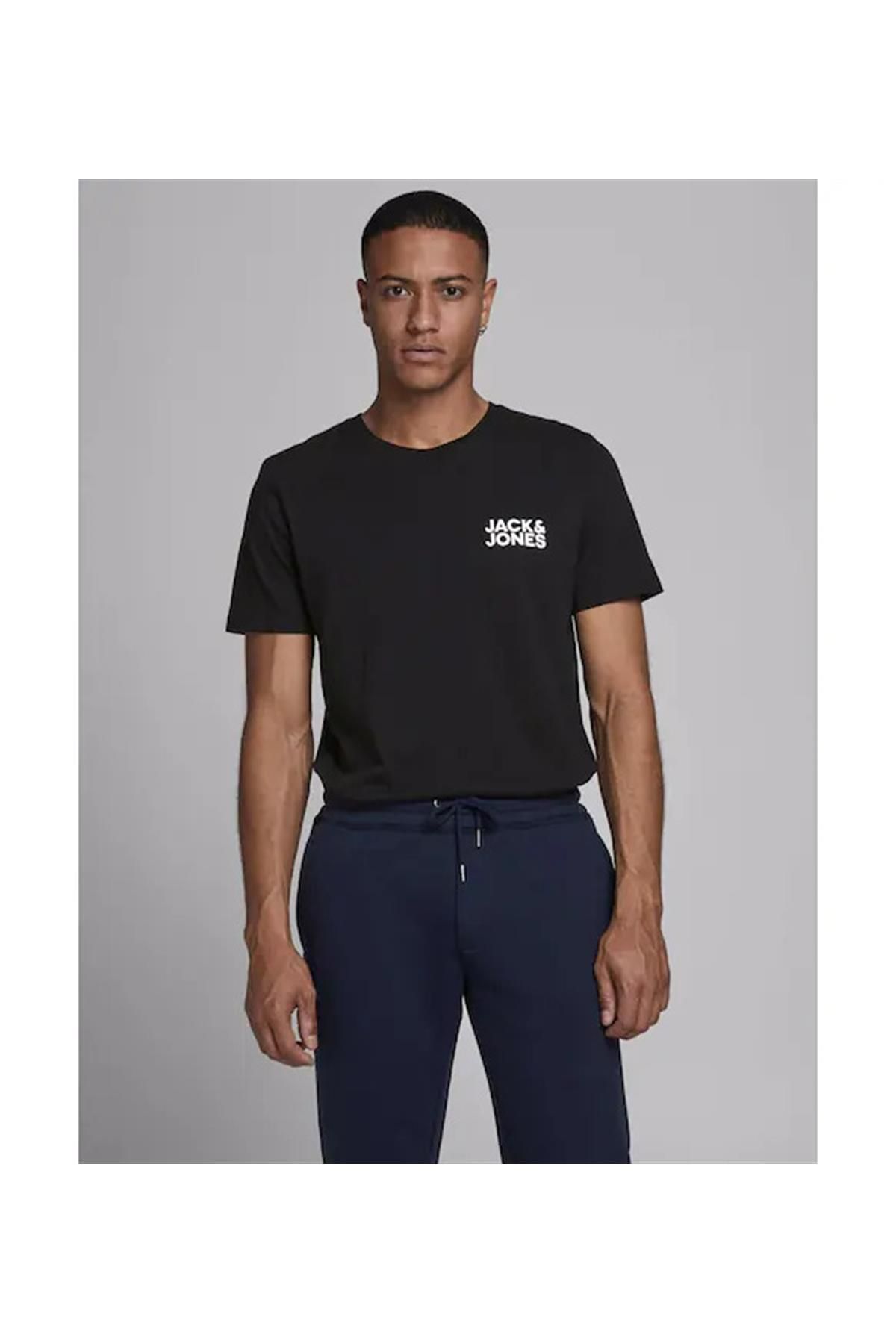 تی شرت ورزشی مشکی مردانه سیاه Jack Jones JJECORP LOGO TEE SS O Neck NOOS Jack & Jones