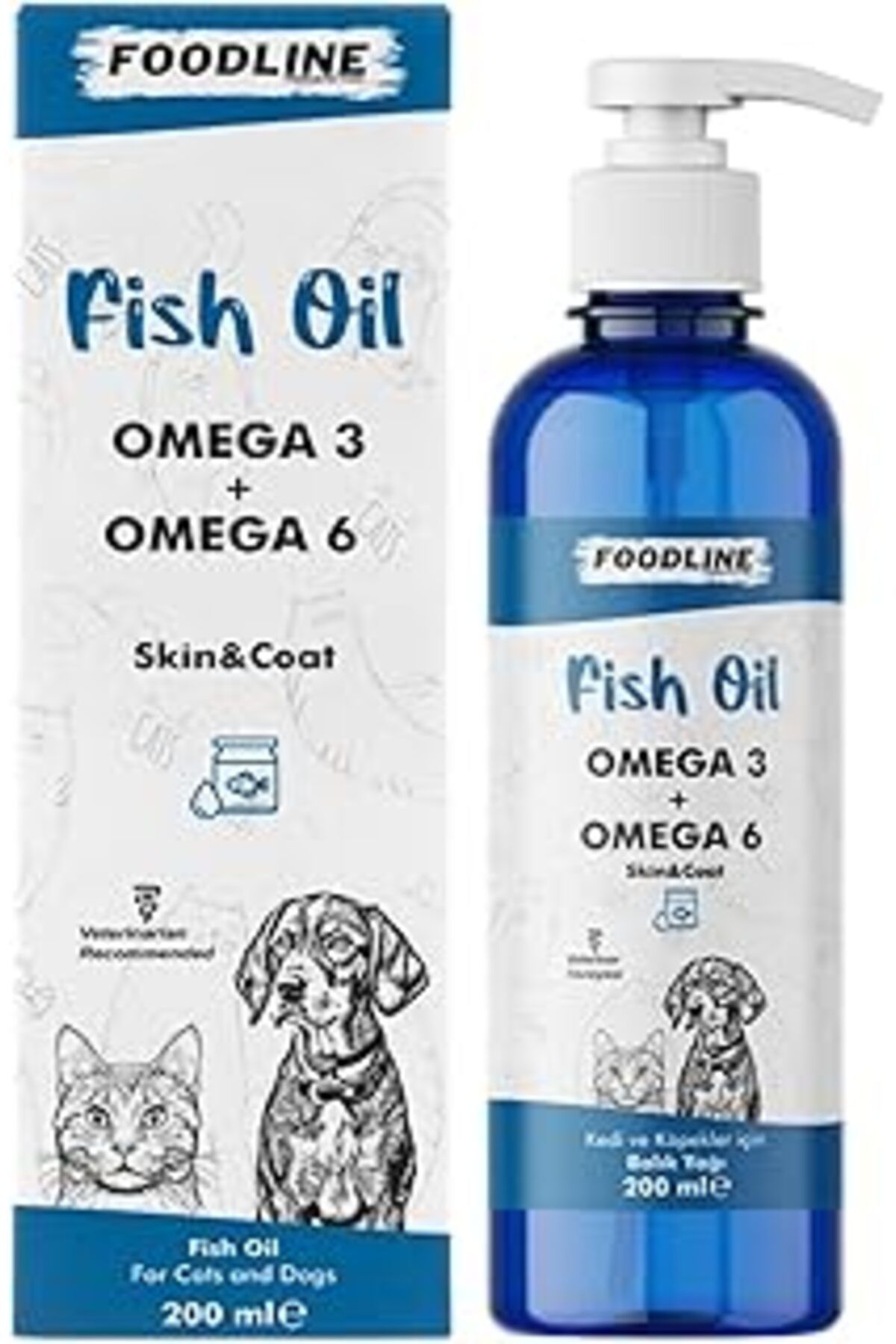TBSProjects Foodline Fish Oil 200 Ml, Omega 3&6 İçerikli Balık Yağı, Kedi Ve Köpekler İçin Tüy Ve Genel Sağlık