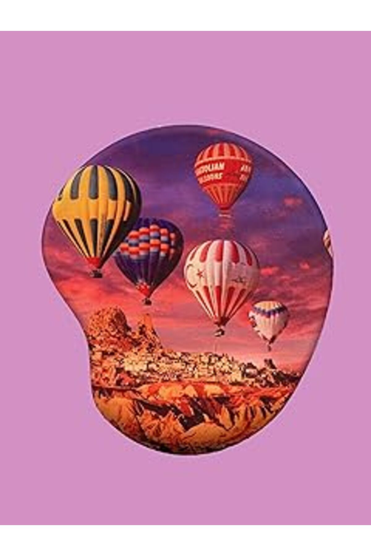 Mu Art Ahşap Rakkun Shop Türkiye Serisi- Kapadokya Baskılı Bilek Destekli Mouse Pad
