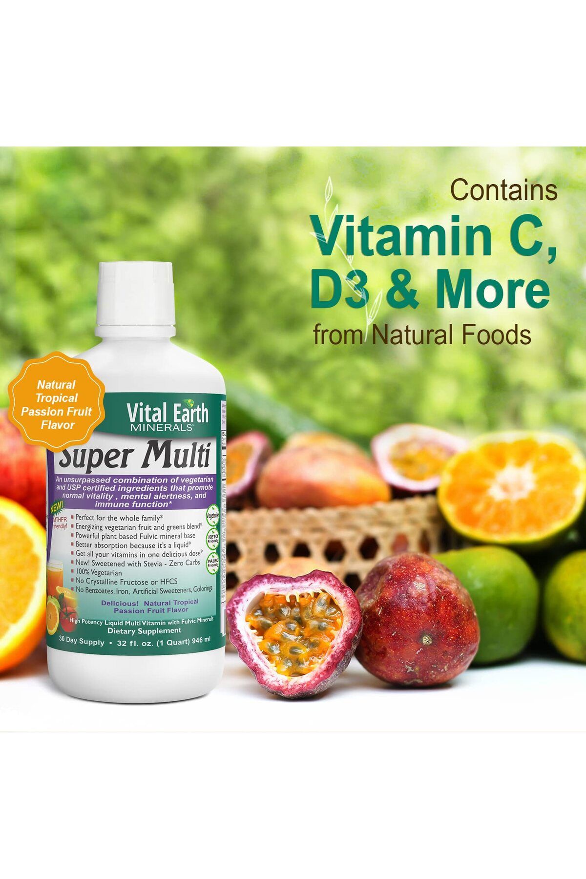 Vital Earth Minerals-Liquid Multivitamins for Women, Men & Kids with Fulvic Acid, MTHFR Support, 32 Oz + Cup 5