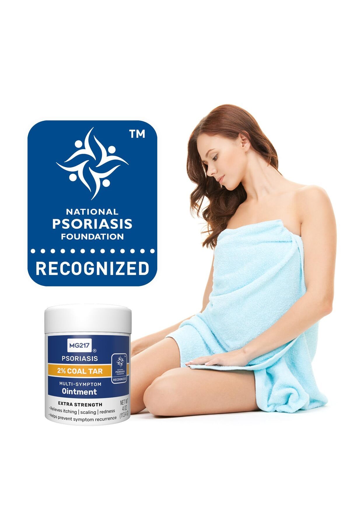 MG217-2% Coal Tar Ointment for Psoriasis, Extra Strength, Relieves Itching, Scaling, Redness, 4 oz 5