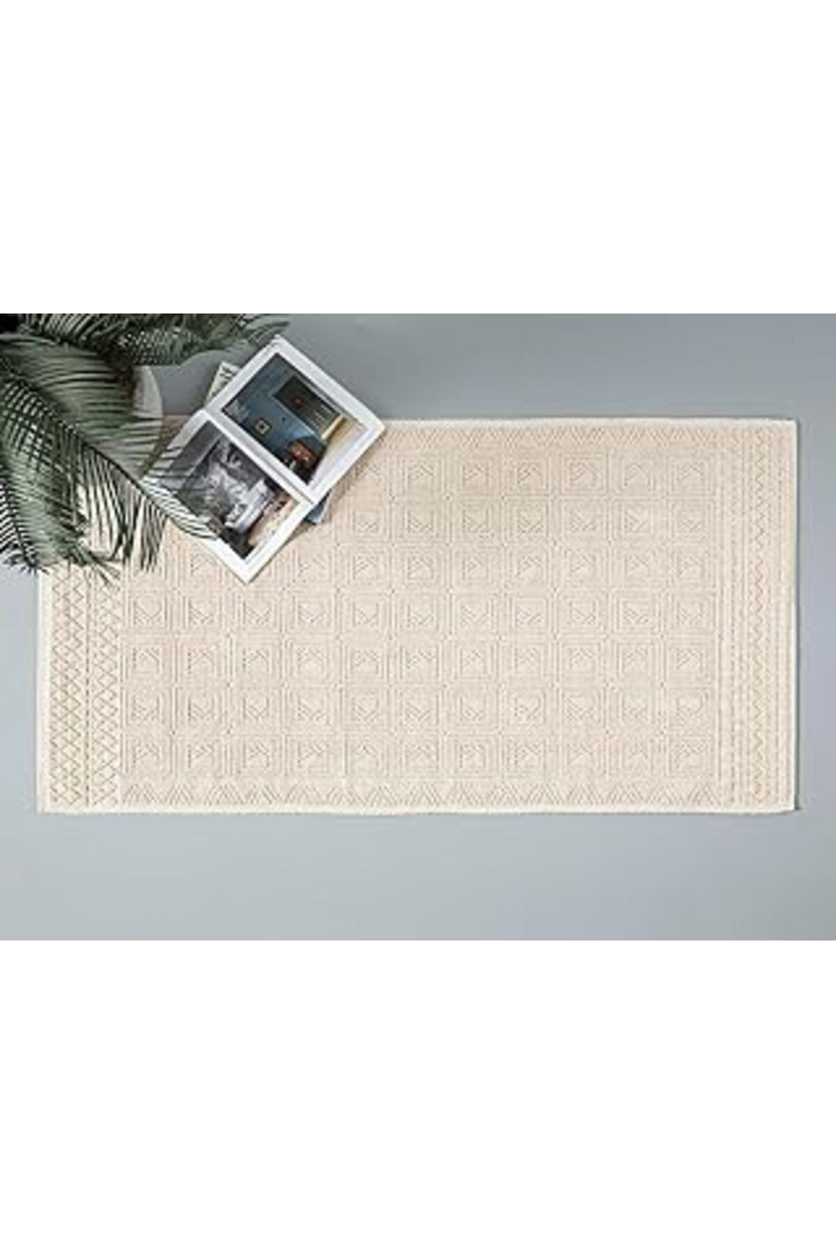 robotrend English Home Shabby Pamuklu Kilim 80X150 Cm Krem