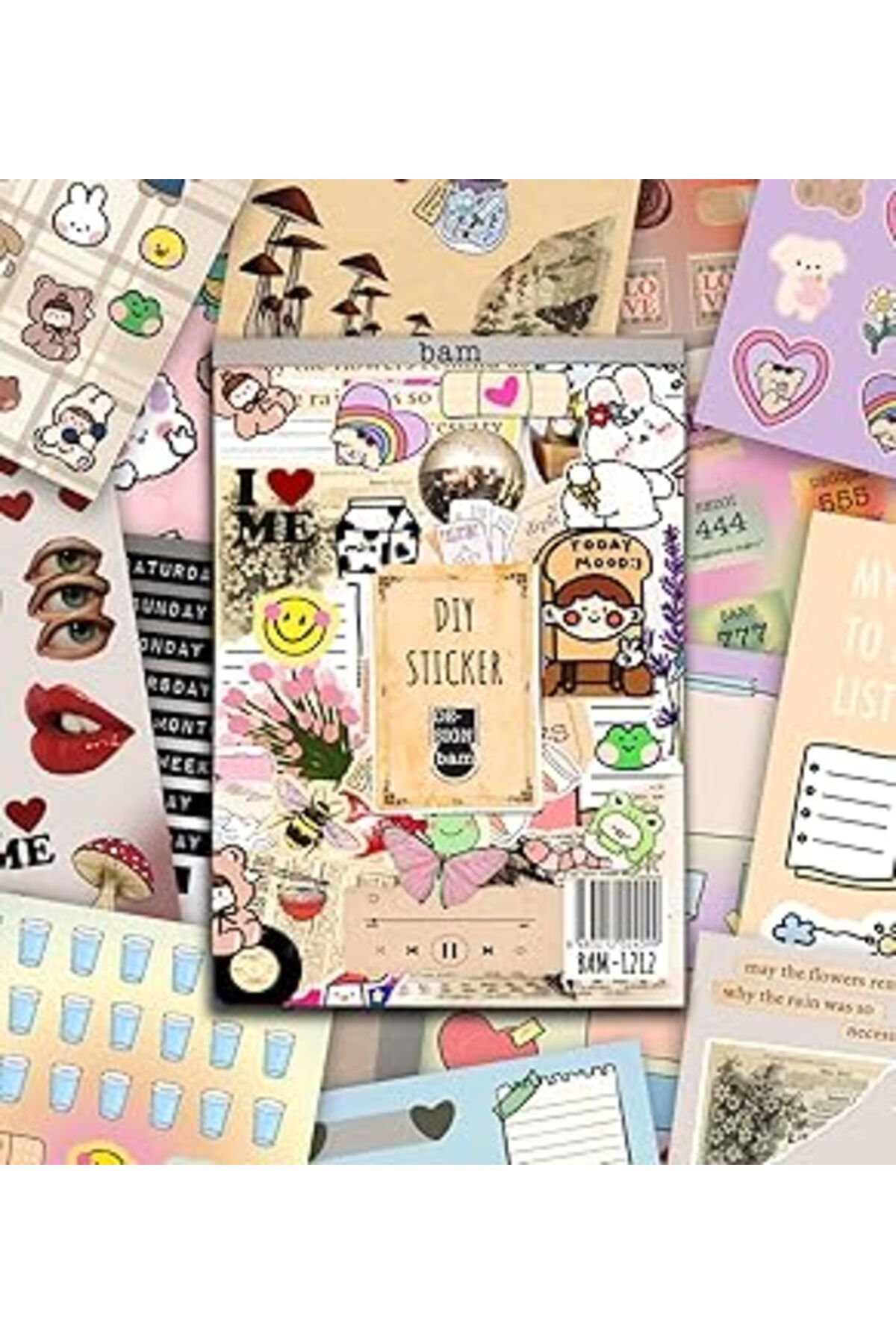 robotrend Vintage My Diy Sticker Book 24 * 17 Cm 16 Sayfa Özel Tasarım Rengarenk Sticker Kitabı