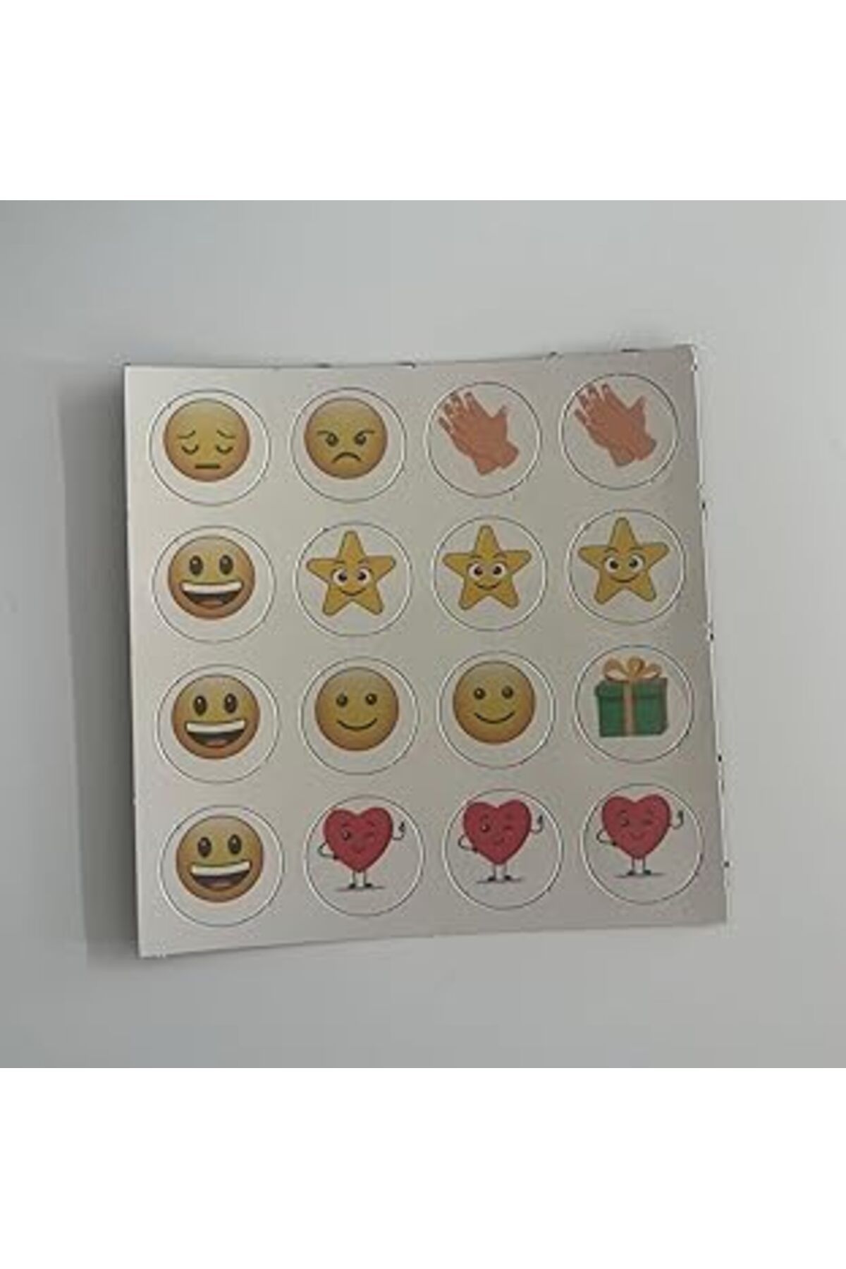 robotrend Hdg Manyetik Sticker Mıknatıslı Emoji Sticker Gülen Yüz Sticker Seti 16'Lı Tabaka X 4 Set