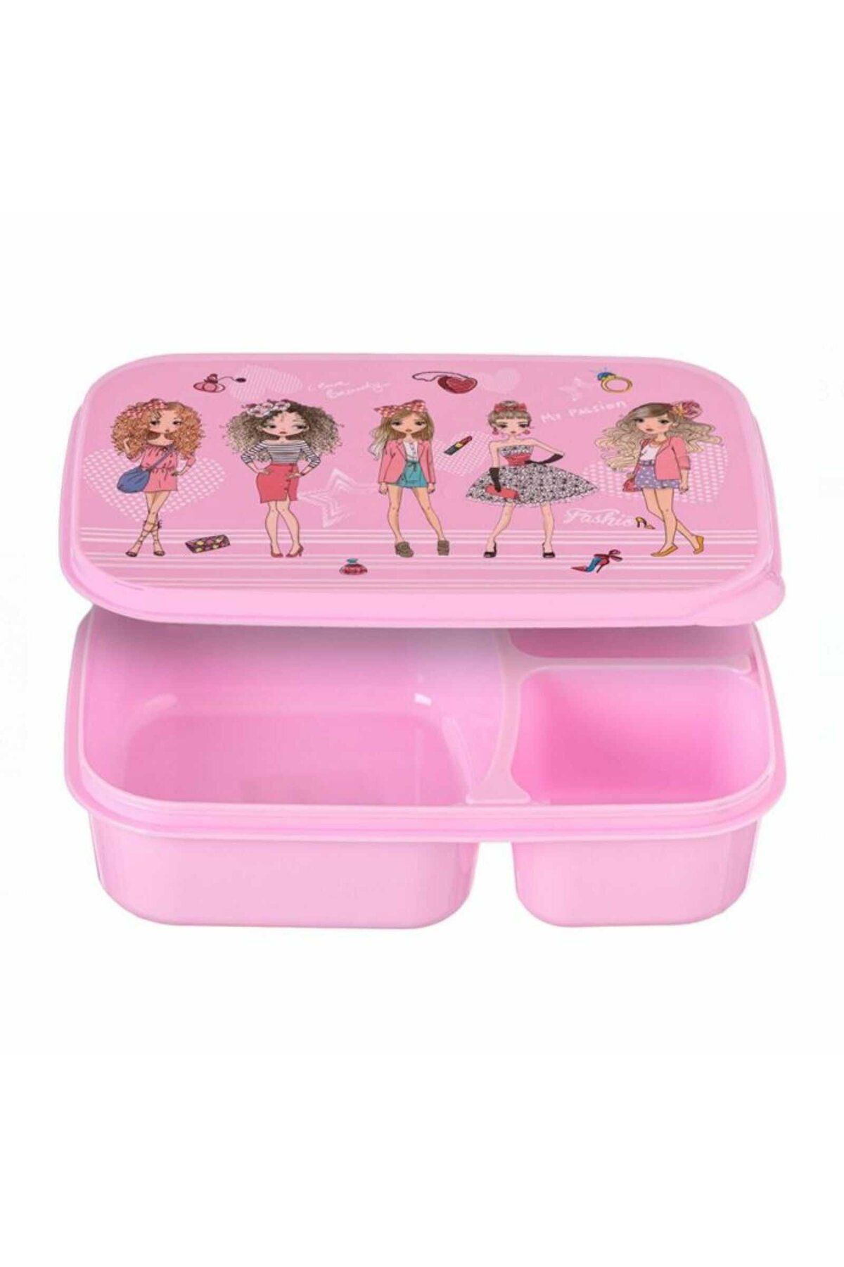 Micostore Caserola Compartimentata Fete, Roz, 970 Ml, Cutie Mancare Scoala, Pentru Pranz - One Size