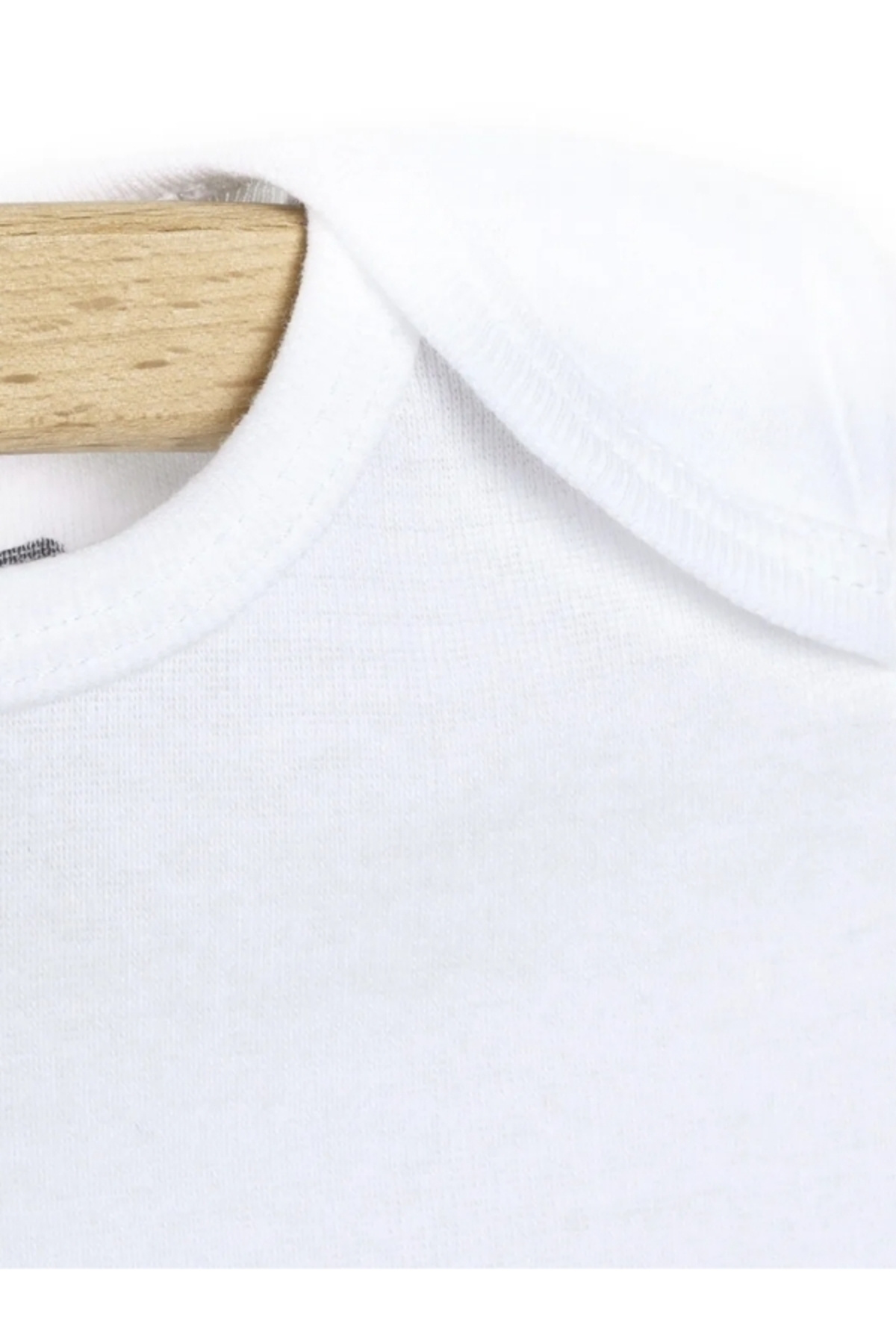 mixibaby Mixi Baby Pamuklu Beyaz Çıtçıtlı Kısa Kollu 5'li Bisiklet Yaka Bebek Body Seti fotoğrafı 4 (önizleme)