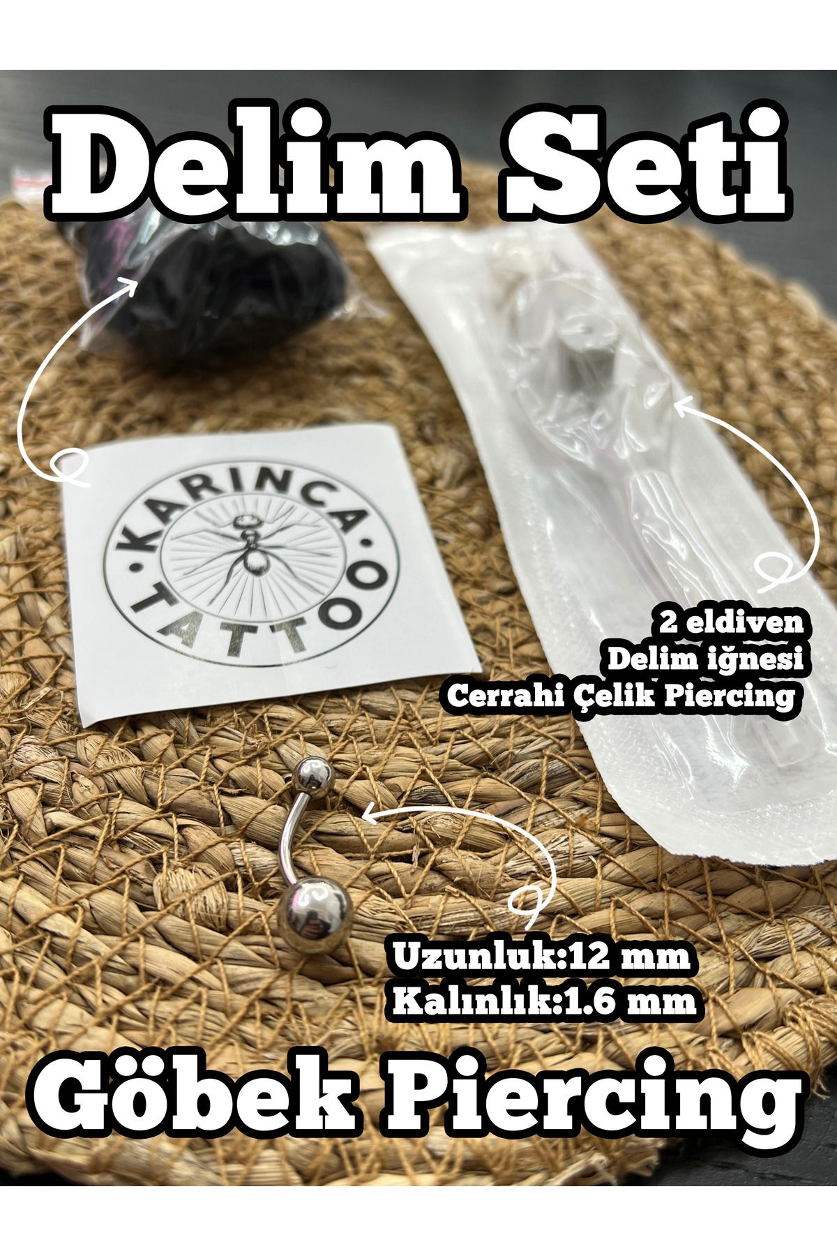 Karınca Piercing-مجموعة وتجهيزات ثقب البطن ومواد وشم النمل 1