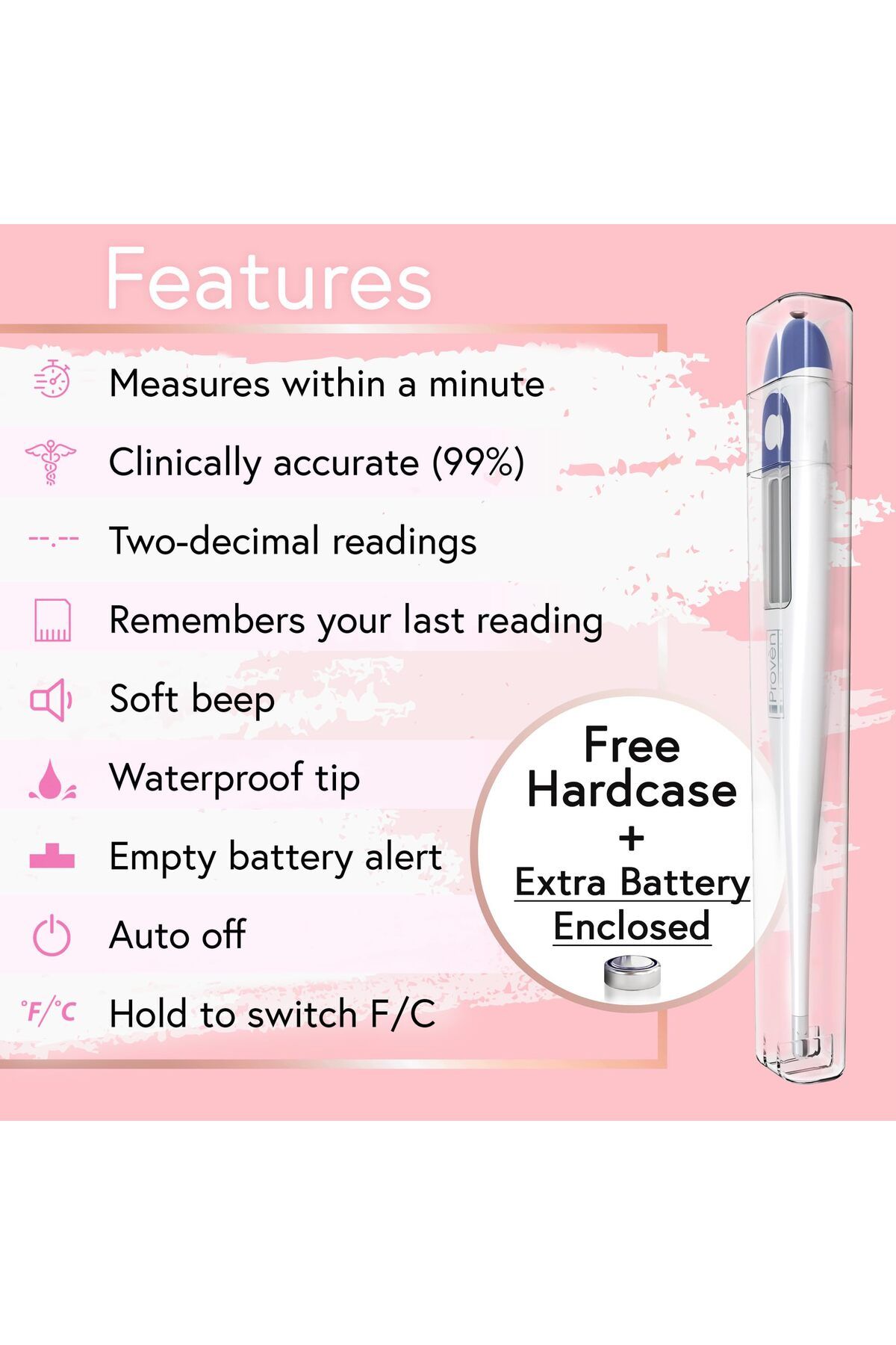 iproven-Basal Body Thermometer for Fertility Tracking - Works with Apps - BBT-113Ai by iProven 3