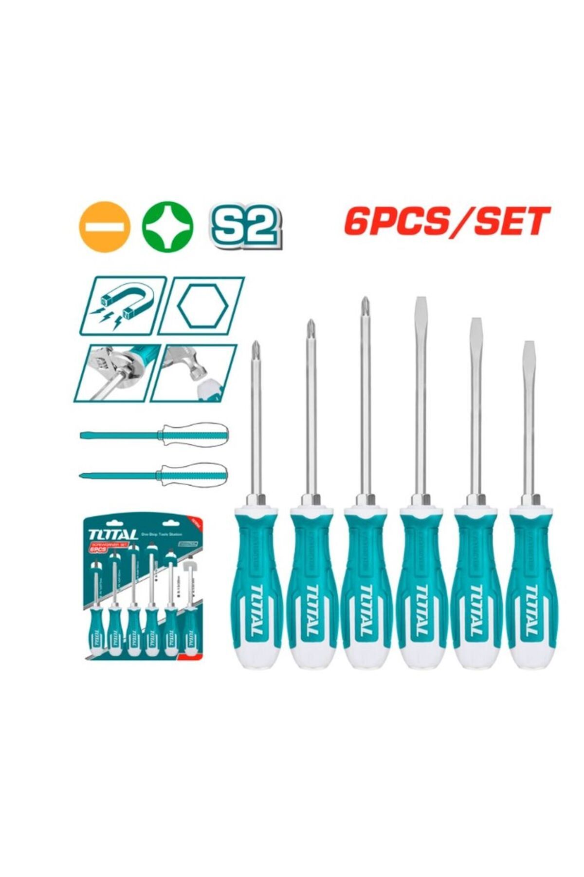 TOTAL-6Pcs Impact Screwdriver Set 3