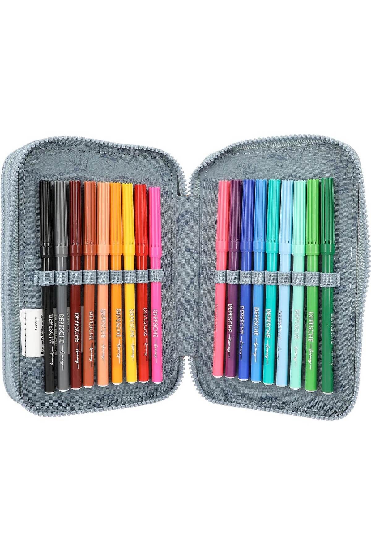 Top Model-Pencil Case Equipped With 3 Zippers With T-rex Code 4