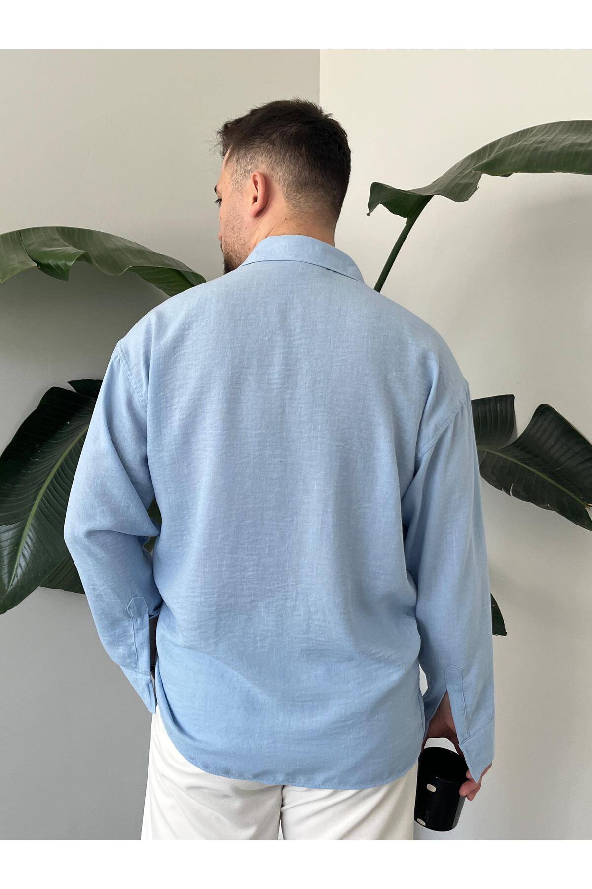 Quik-max  Keten Oversize Gömlek - Görsel 2