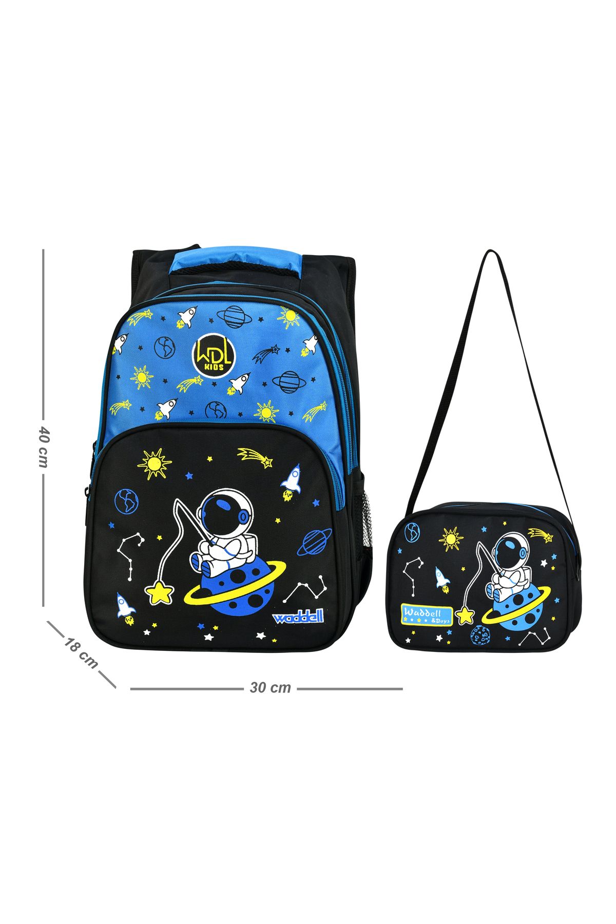 Niss Store Rucsac Și Cutie De Prânz Pentru Școala Primară Cu Licență Pentru Astronauți Masculin - One Size