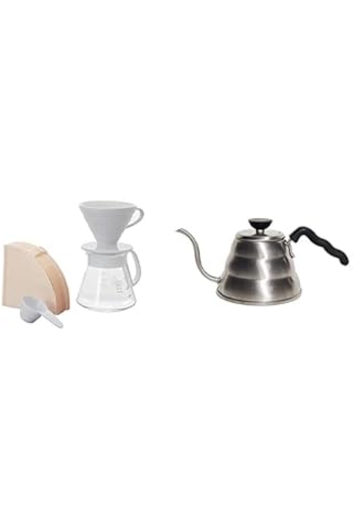 karadağsb Hario V60 02 Seramik Kahve Demleme Seti - Hario V60 Buono Drip Kettle “1.0 L”
