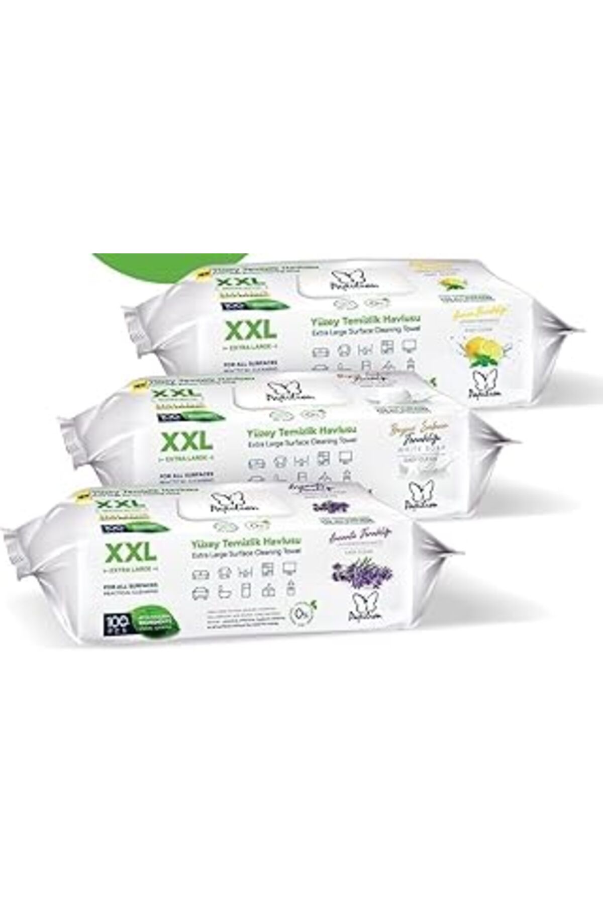 robotrend Papilion Easy Clean Xxl Lavanta Limon Beyaz Sabun Kokulu 3 Lü Ekonomik Paket
