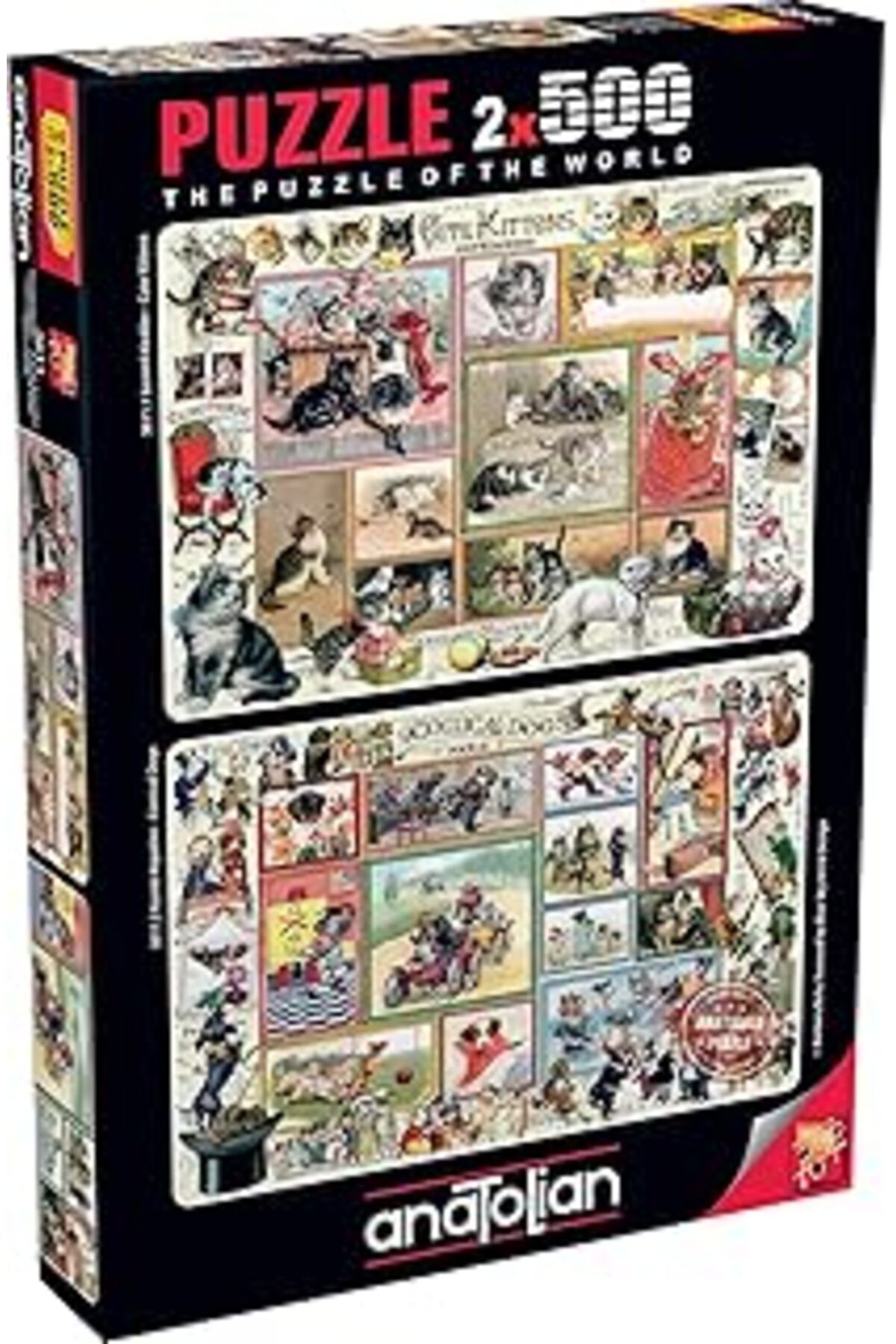 Hepta Collection Anatolian Puzzle - Sevimli Kediler-Komik Köpekler / 2X500 Parça, #3611