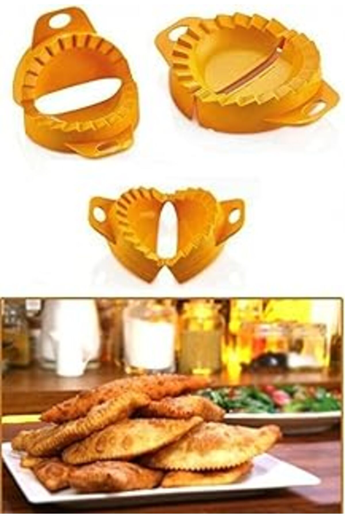 Mu Art Ahşap 5Dm-3Lü Çiğ Börek Kurabiye Hamur İşi Ravioli Kesme Kalıbı Aparatı