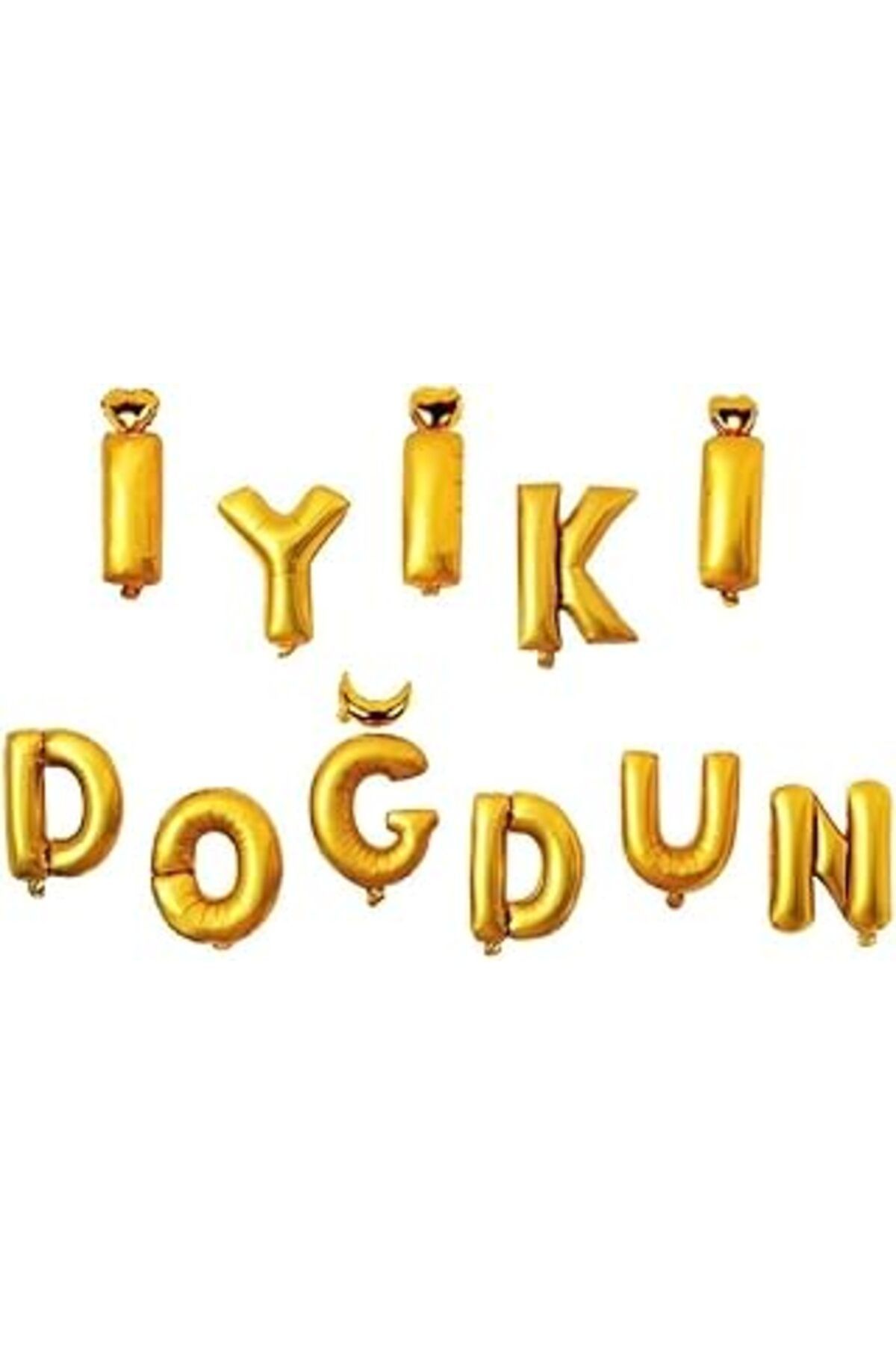 karadağsb Xesha Doğum Günleri Için İyi Ki Doğdun Yazılı 11 Parça Gold Altın Renk Harf Folyo Balon Seti Balonl