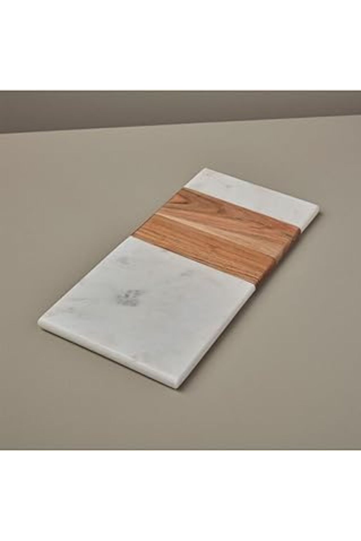 Mu Art Be Home 39X18 Cm Beyaz & Ahşap Tepsi