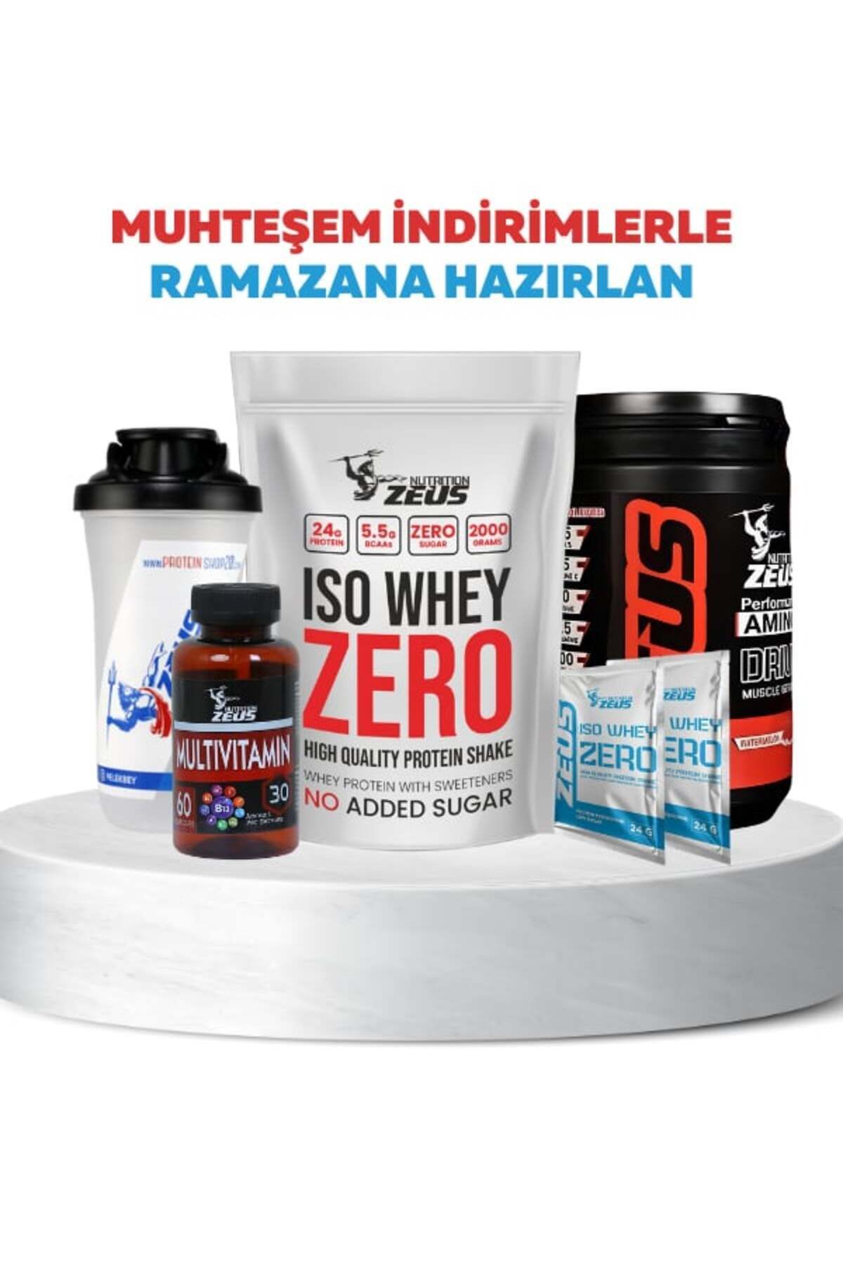 ZEUSNUTRITION Zeus Nutrition Iso whey 2000g-AminoAasit500GR-MULTİVİTAMİN60TABLT-2XSASE WHEY-SHAKER