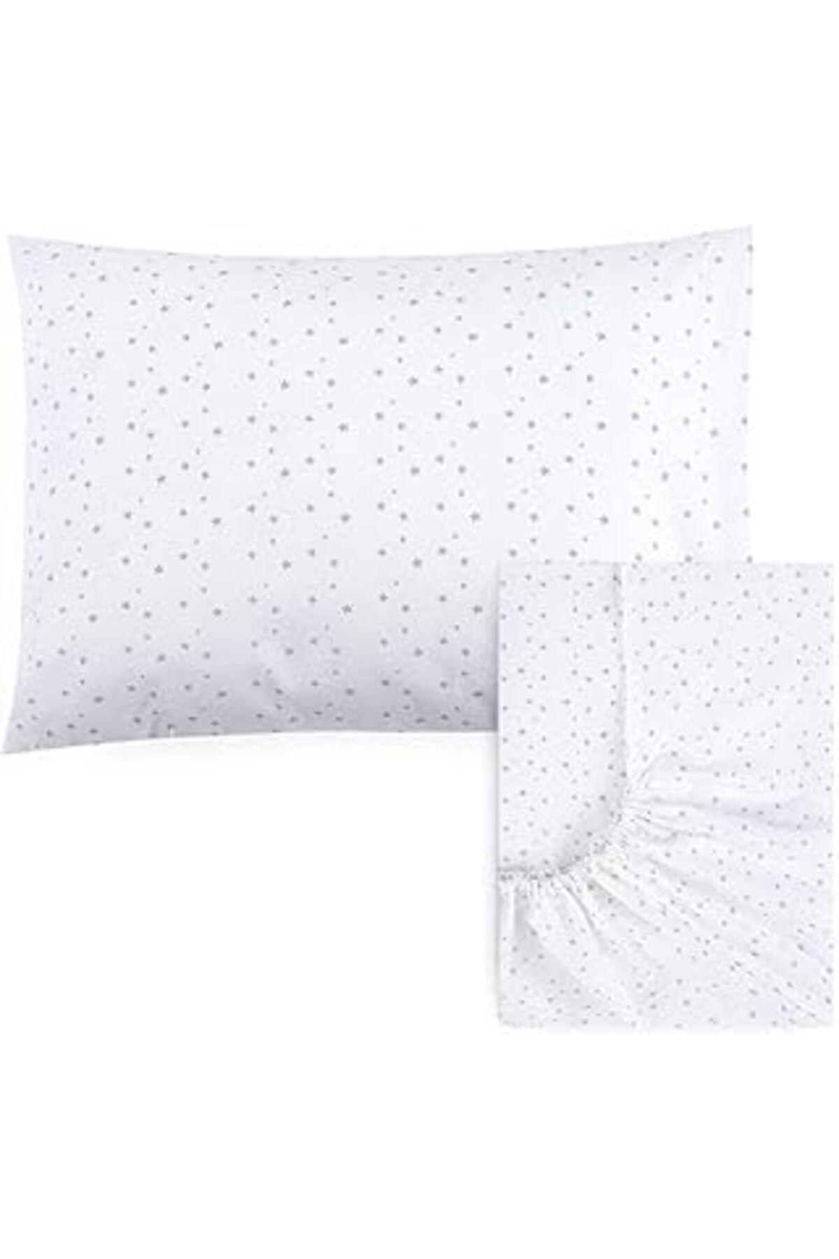 TBSProjects Funna Baby Çarşaf & Yastık Kılıfı Seti - Star - Gri - 70 X 130 Cm
