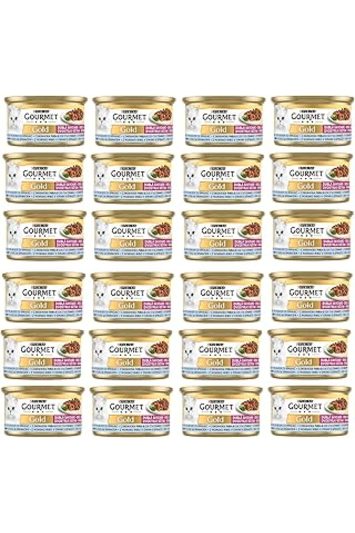 Mu Art Gourmet Gold Çifte Lezzet Okyanus Balığı & Sebzeli Yaş Kedi Maması (24 X 85 GR)