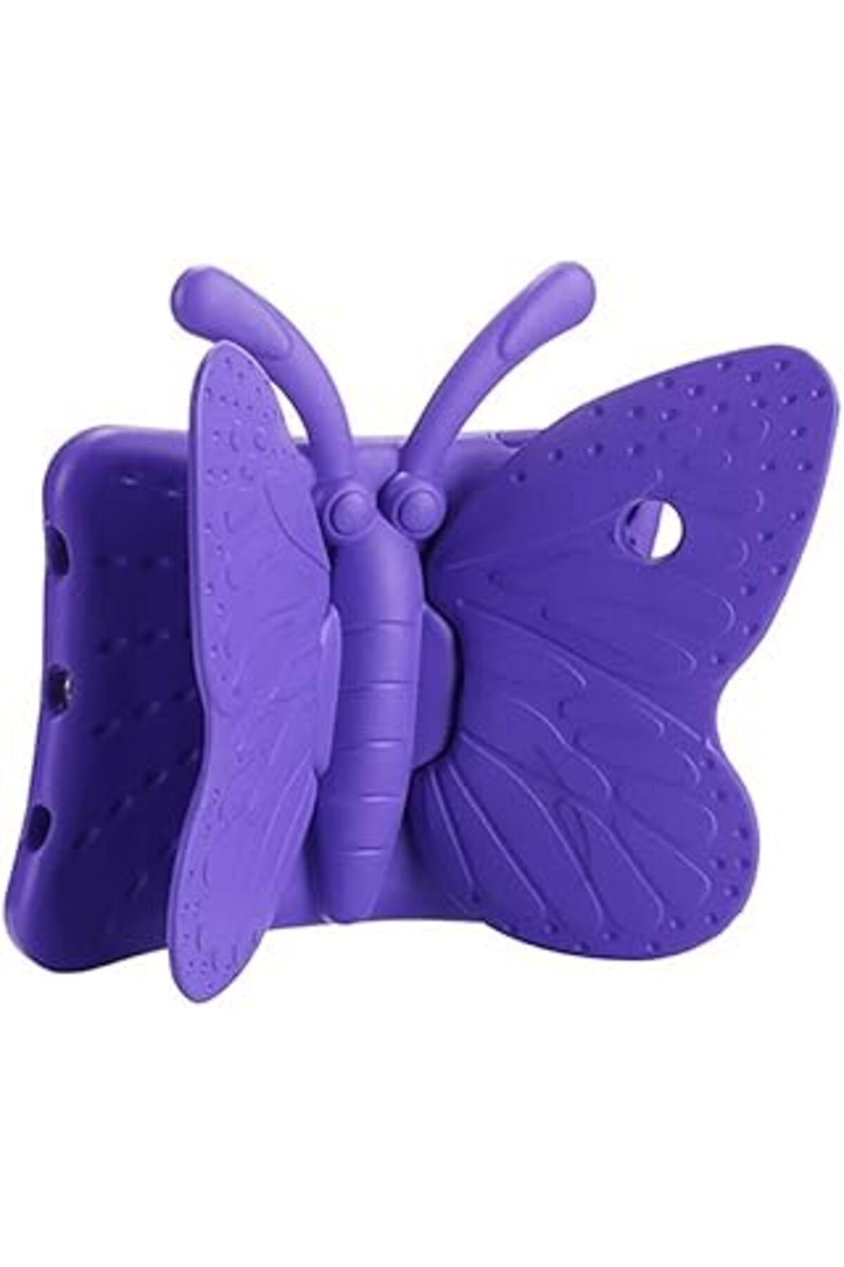 Mu Art Htstore Samsung Galaxy Tab A8 10.5 Sm-X200 (2021) Çocuk Kelebek Figürlü Standlı Tablet Kılıfı (Mor)