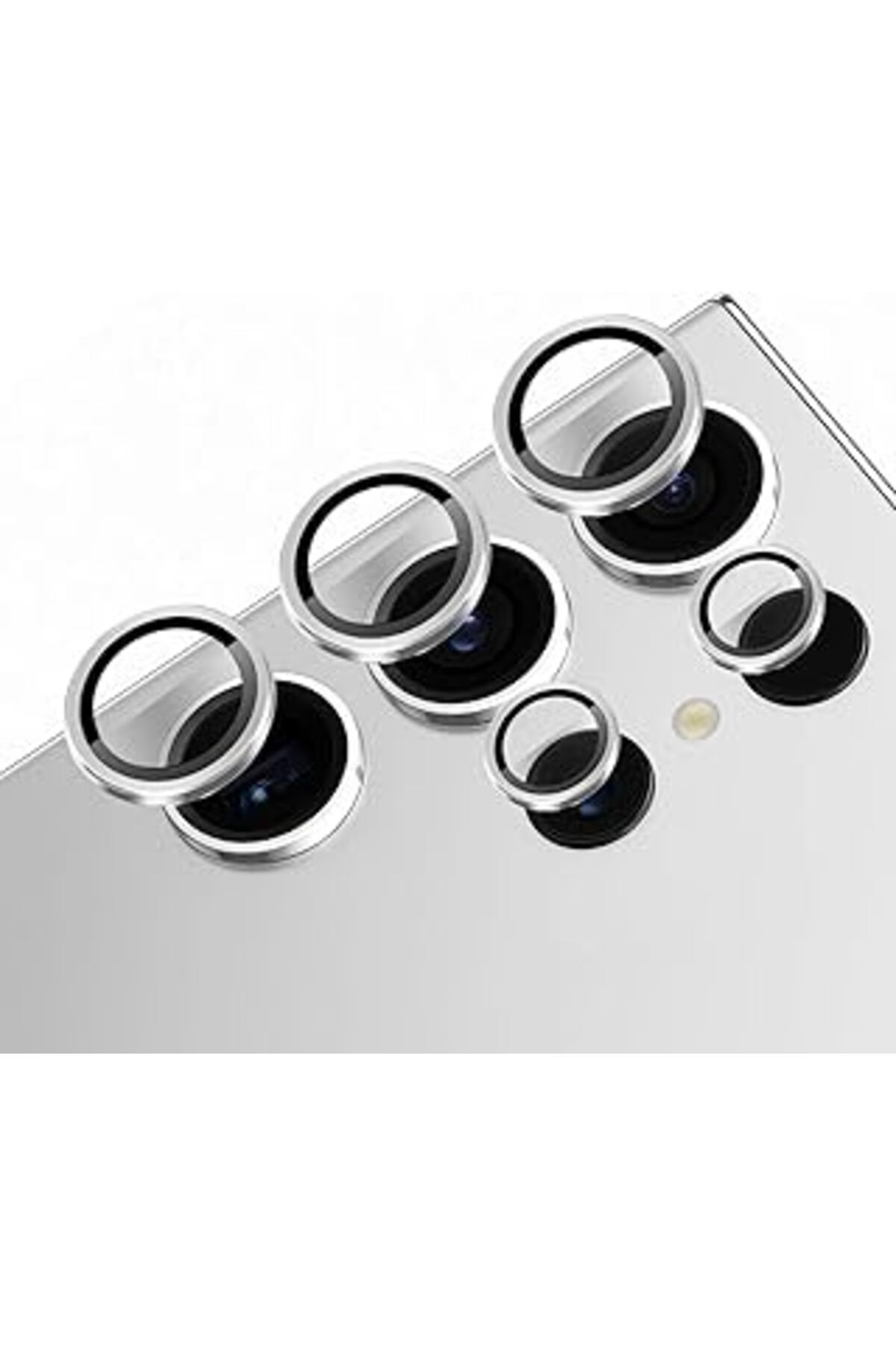 Pazarcan Newpole Galaxy S23 Ultra Için Kamera Lens Koruyucu, Alüminyum 9H Temperli Cam Lens Kamera Koruyucu
