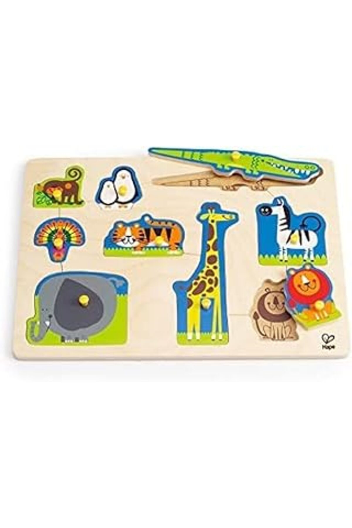 Mu Art Hape E1403 Ahşap Puzzle Bultak Oyunu Kıta Hayvanları Yapboz