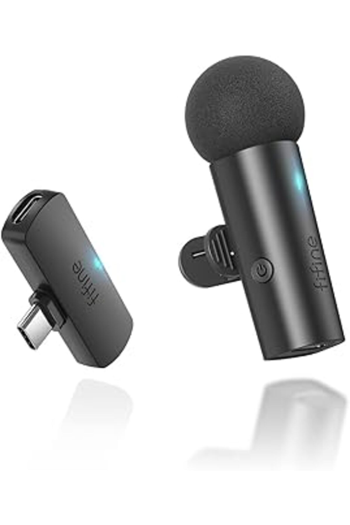 Pazarcan Fifine Iphone15 (Usb C)/Android Telefon/Tablet Için Kablosuz Yaka Yaka Mikrofon, Akülü Kondenser Kl