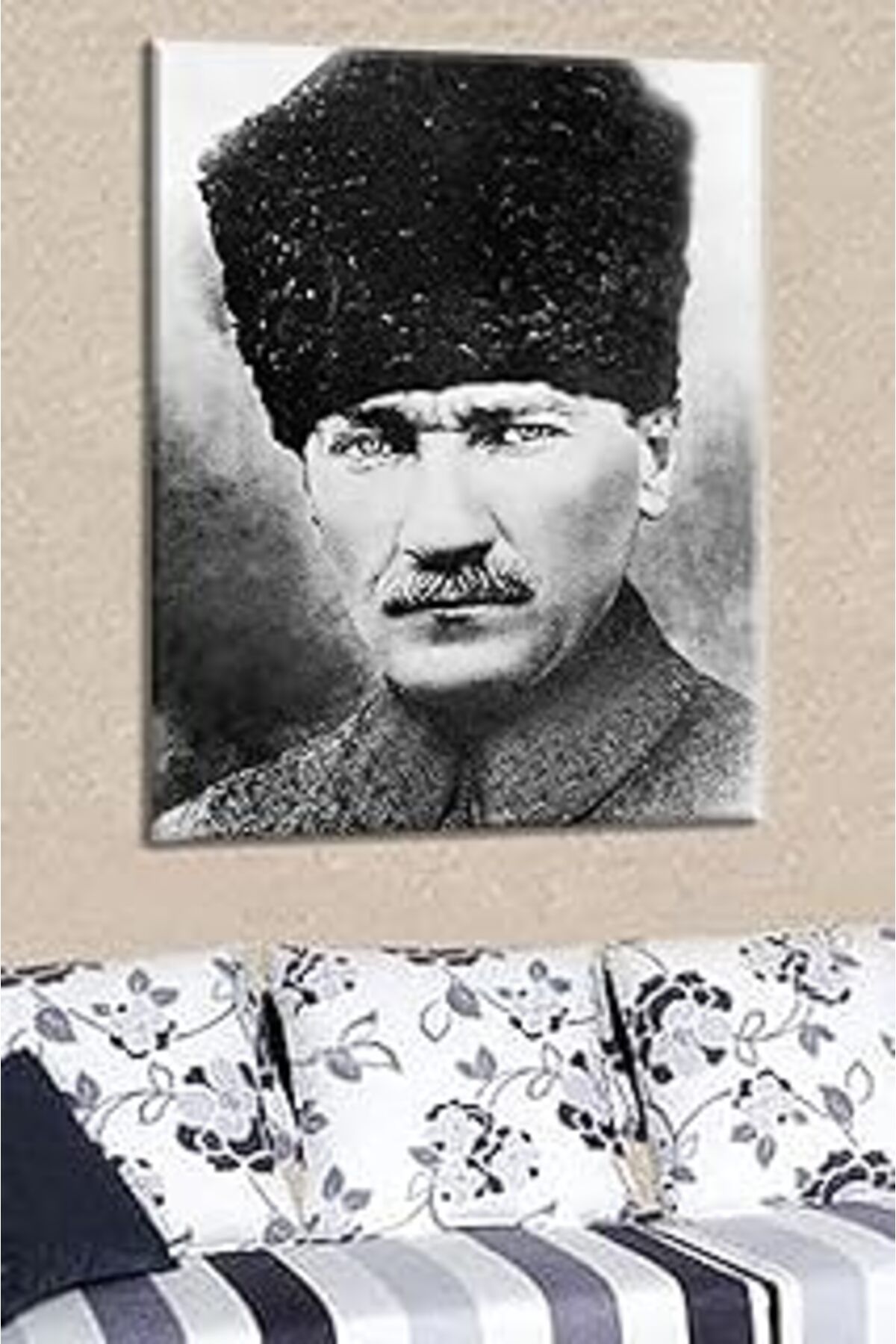 NETWORK ART Talya Tablo Kalpaklı Atatürk Kanvas Tablosu 50x70 no-1129