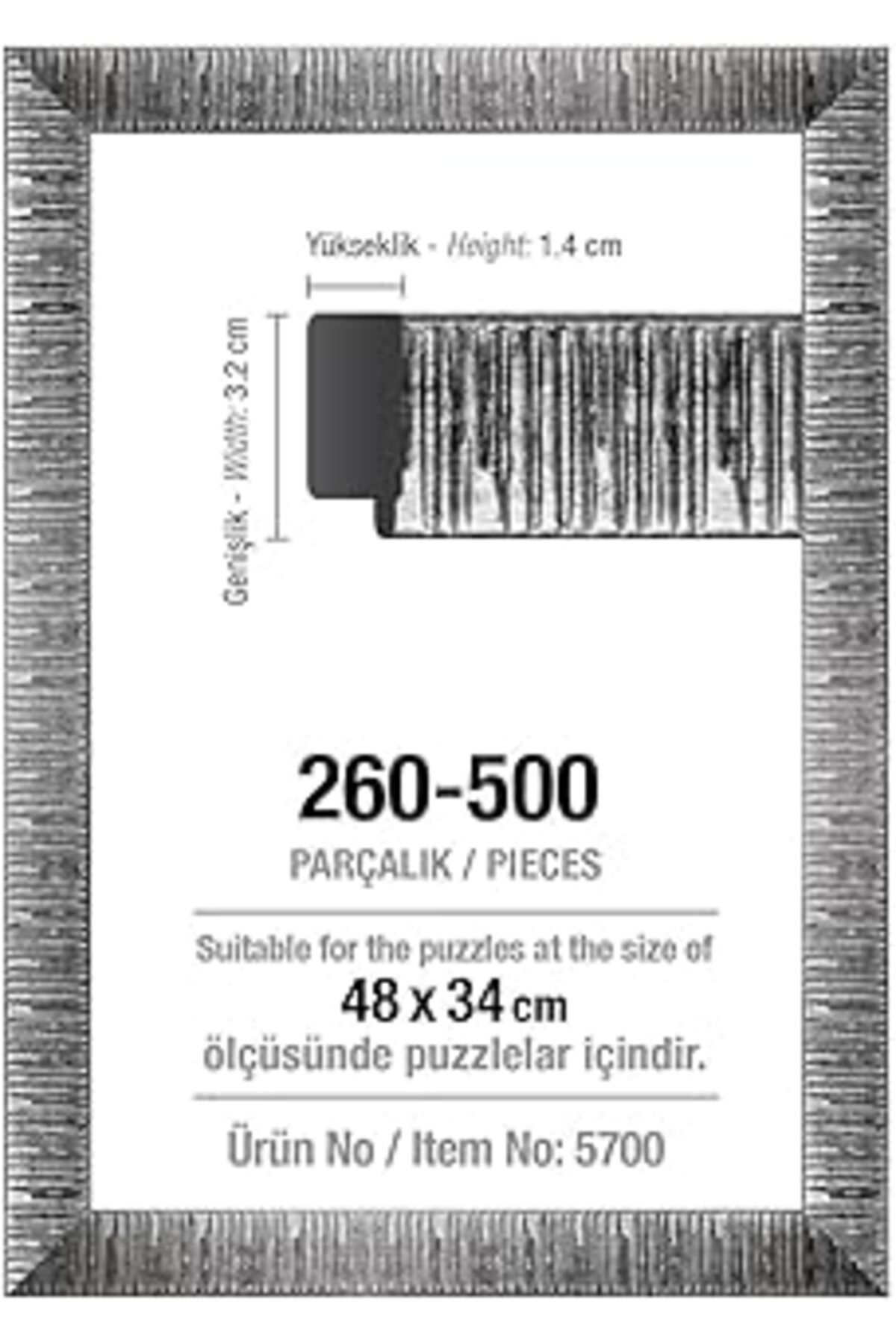 Hepta Collection 500'Lük Gümüş 48 X 34 Cm (30 Mm) Puzzle Çerçevesi