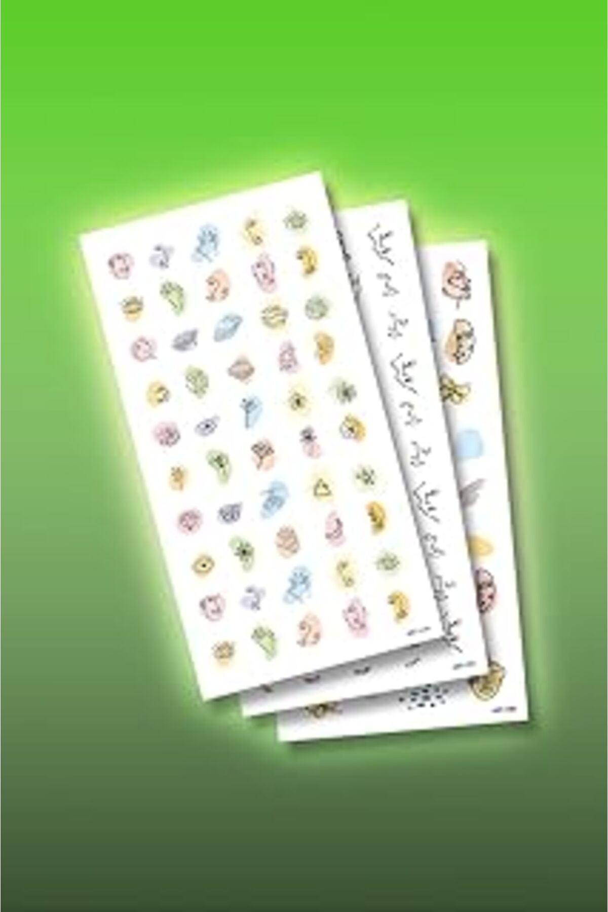 ebadi Artikel 3'lü Tırnak Dövmesi S, Tırnak Sticker S, Nail Art, Tattoo