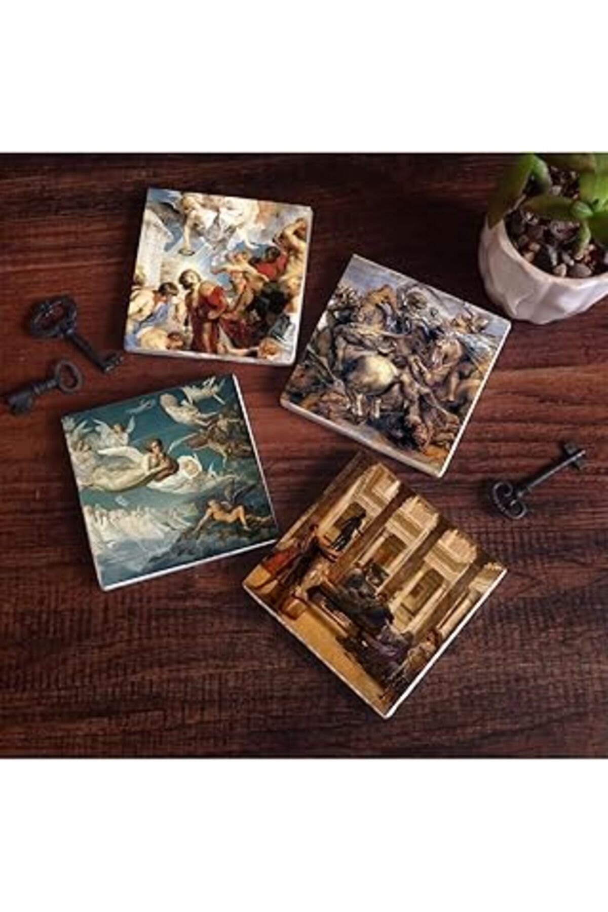 Hepta Collection Pinecone Bir Roma Sanat Aşığı, Ruhların Geçişi, Anghiari Savaşı, Aziz Stephen Üçlemesi Taş Bardak A