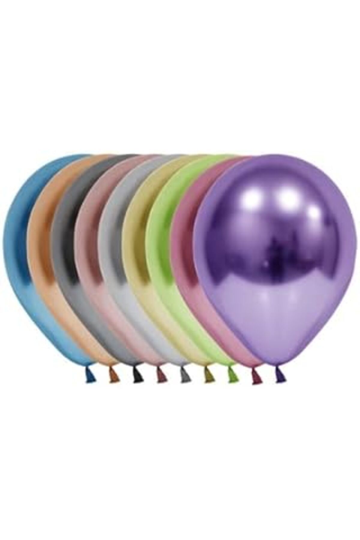 Mu Art Benim Marifetlerim - Karışık Renk Parlak Krom Balon 12 Inch 10 Adet