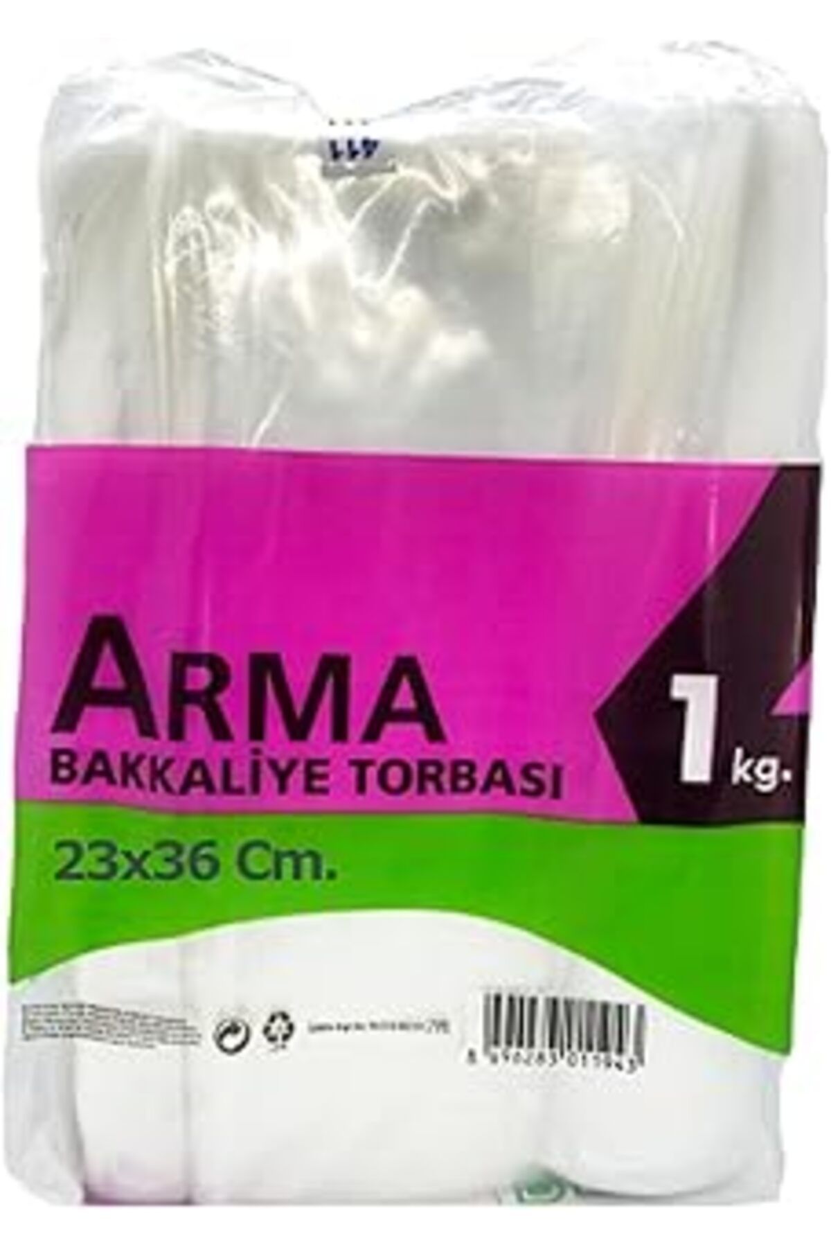 Karachil Naksan Arma Şeffaf Naylon 2 Lik 23X36 Cm. Bakkaliye Poşeti Torbası - 1 Kg. - Ort. 190 Adet - 1 Paket