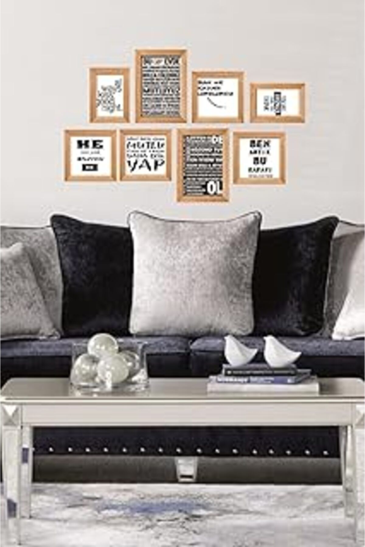 Hepta Collection Dekolia 8 Parça Dekoratif Mdf Tablo Seti Çerçeve Görünümlü Dekoliadko5524